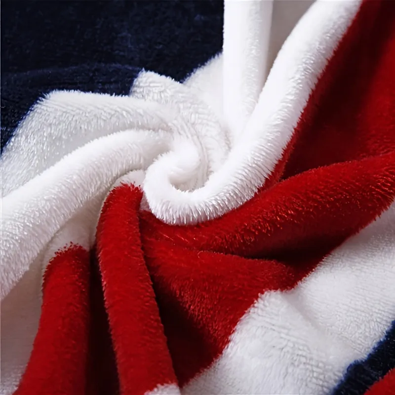 1pc Luxury American Flag Super Soft Flannel Bed Blanket - Machine-Washable Sofa Cover, Warm Plush Quilt, Cozy Toss Blanket for Bed, Sofa, Car Travel - Soft, Breathable, Lightweight, Easy Care