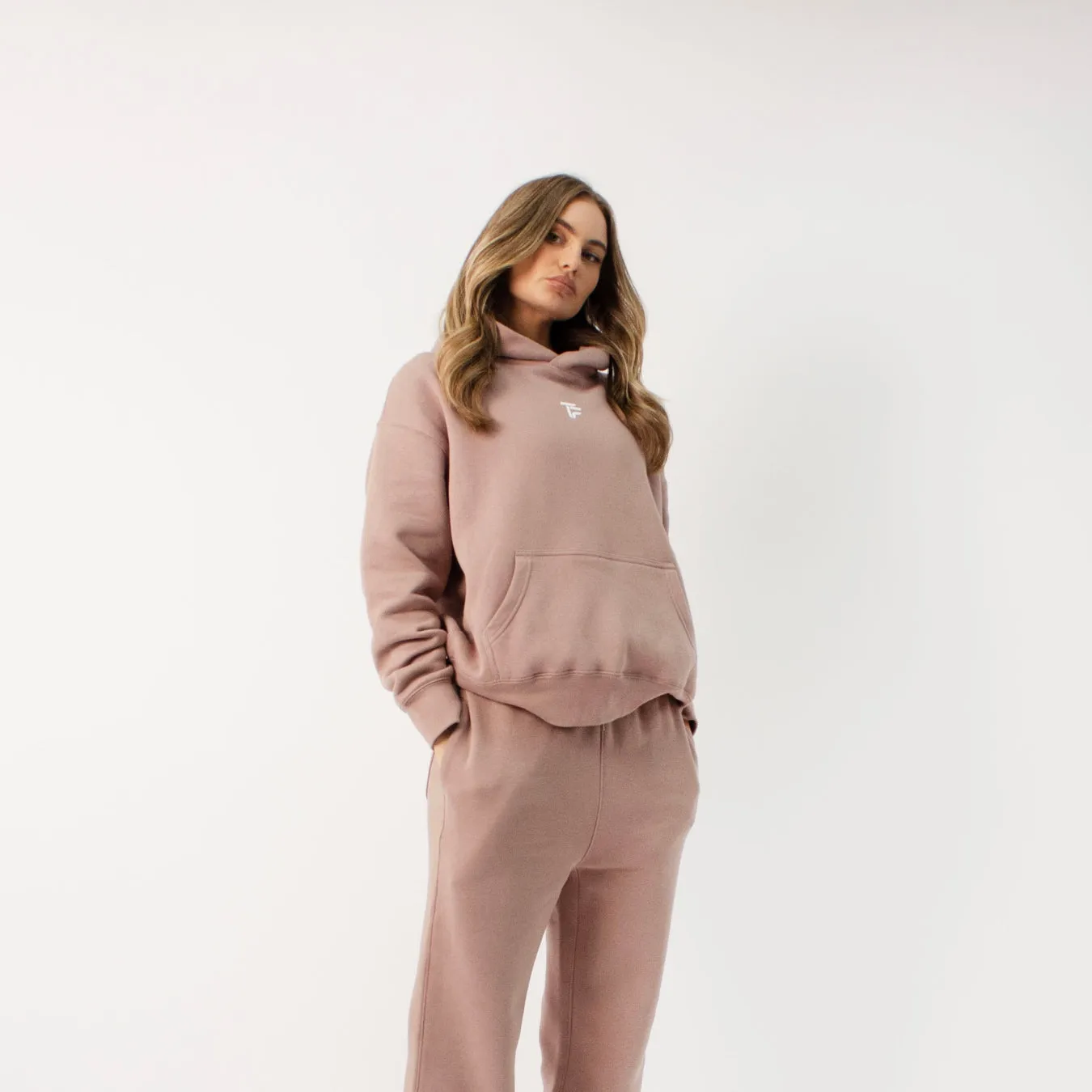 304 Womens TOF Essentials Hoodie Hazy Pink