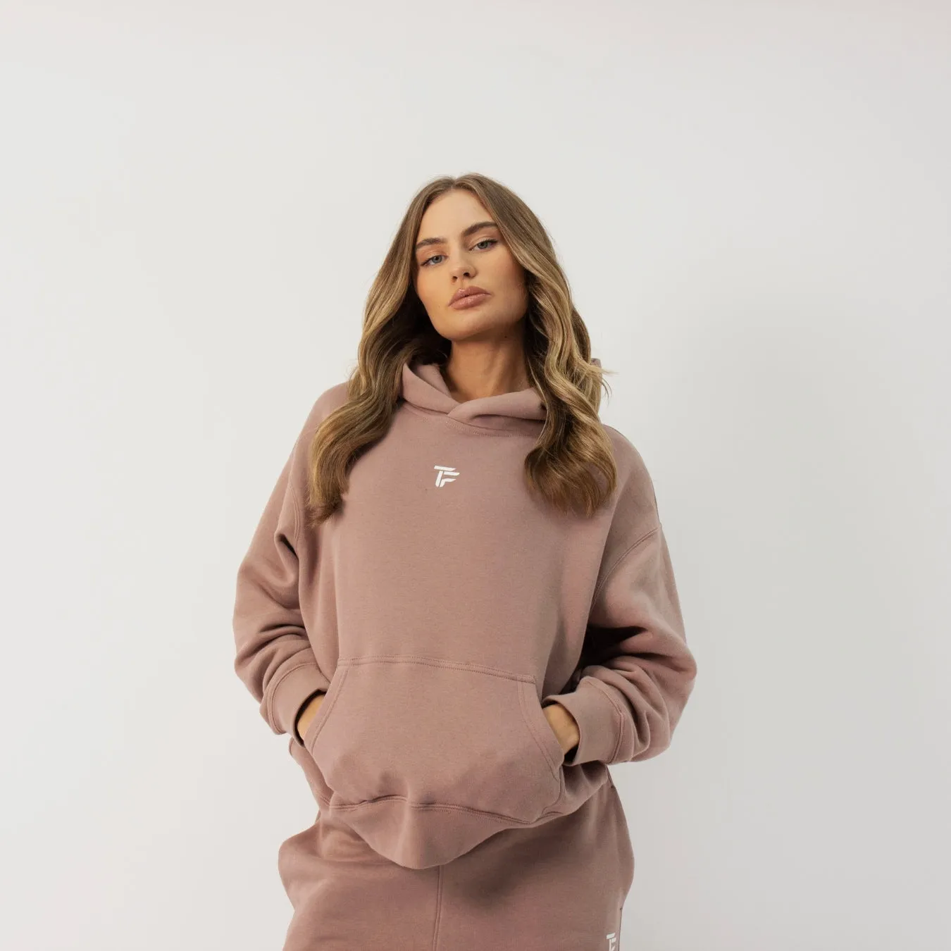 304 Womens TOF Essentials Hoodie Hazy Pink