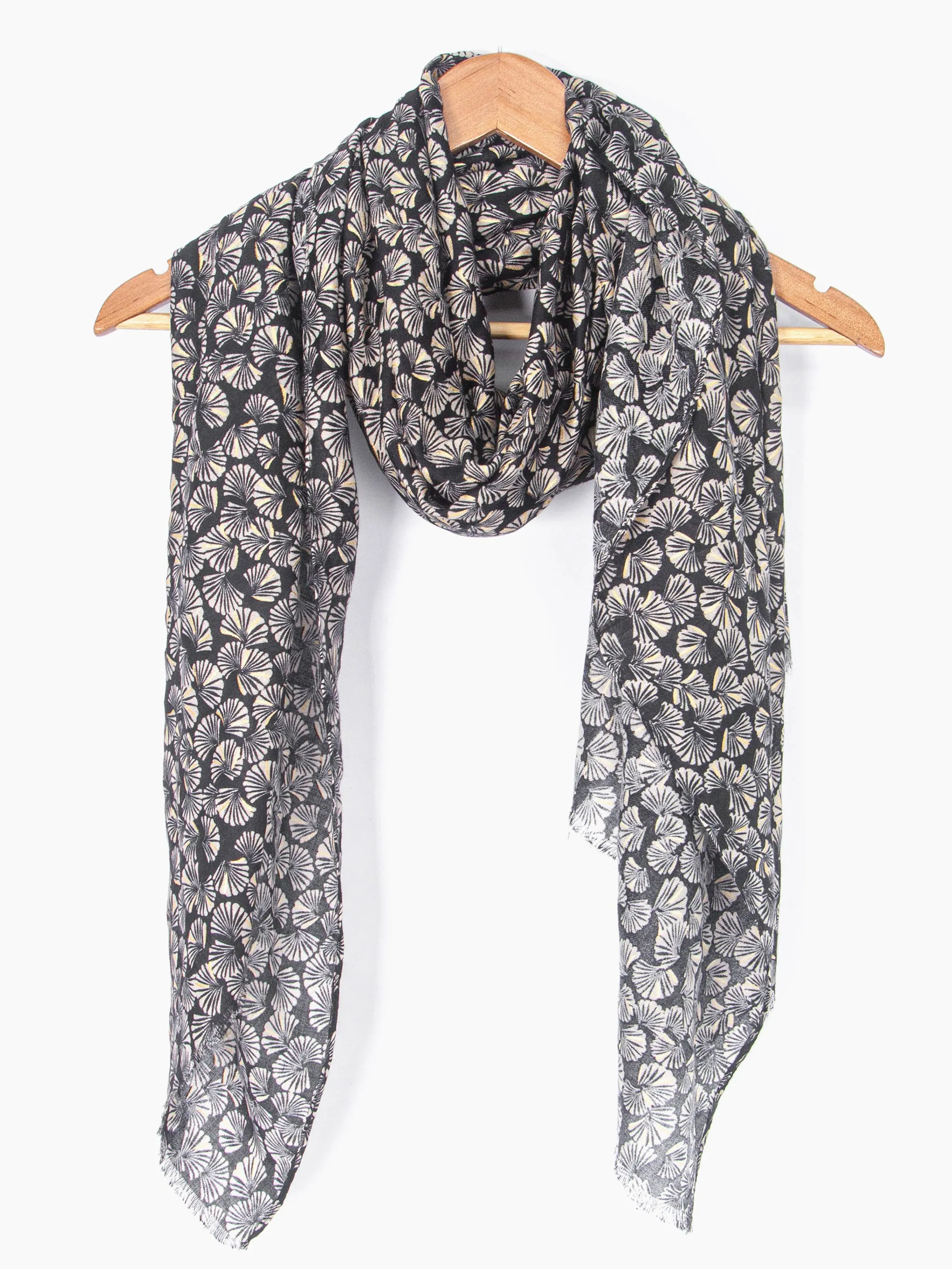 Alice Lightweight Scarf - Black, Retro Fan