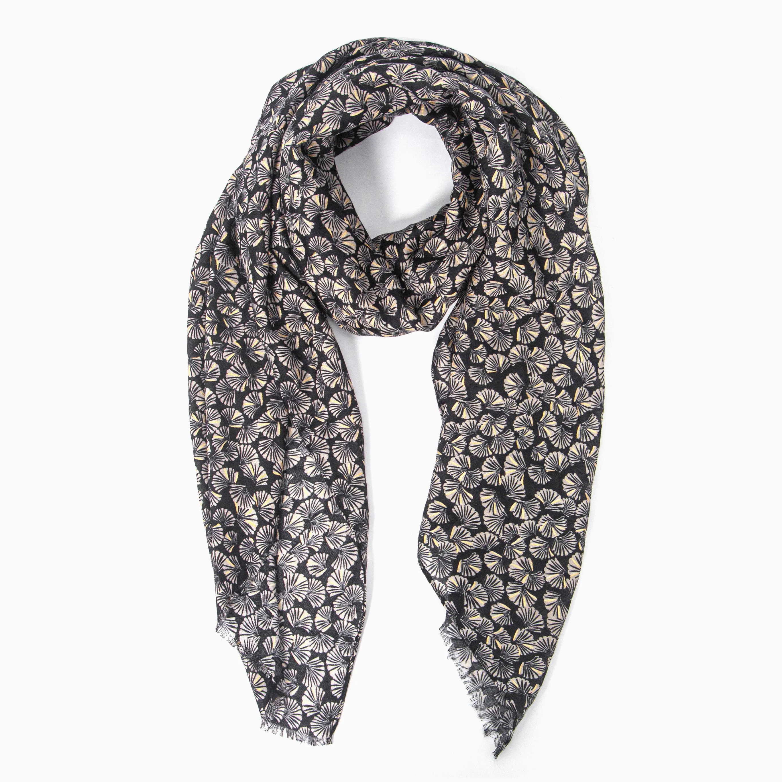Alice Lightweight Scarf - Black, Retro Fan