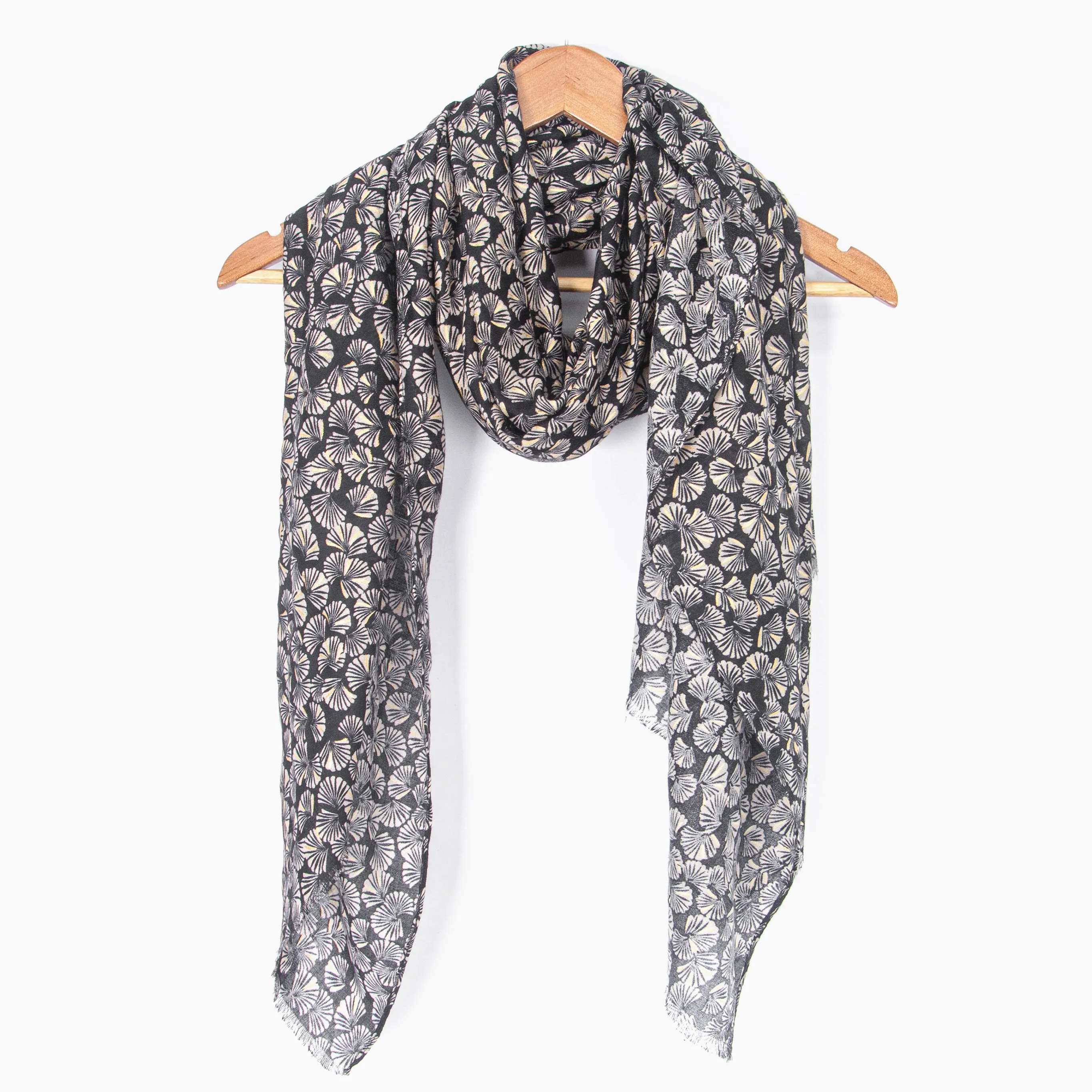 Alice Lightweight Scarf - Black, Retro Fan