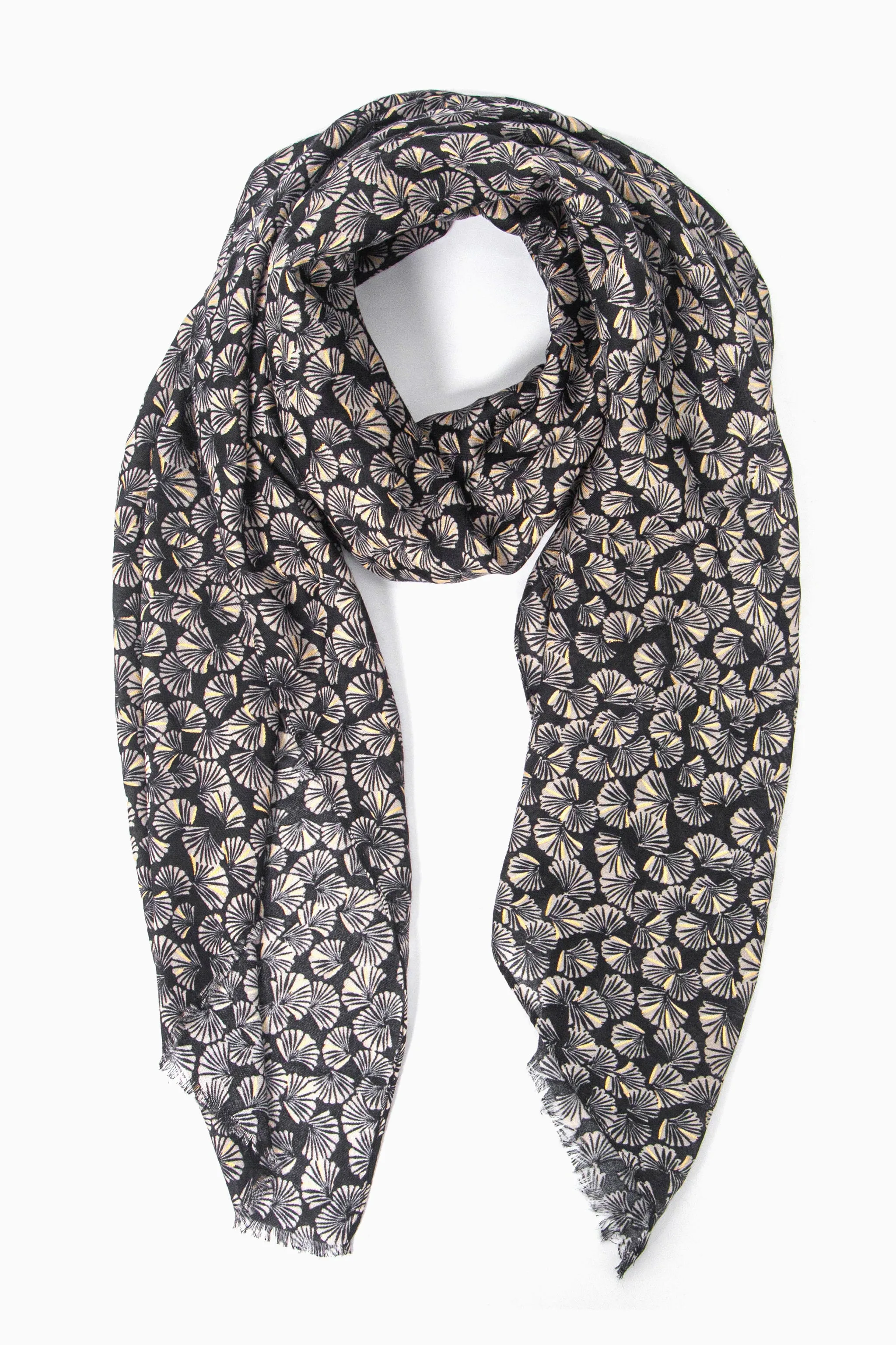 Alice Lightweight Scarf - Black, Retro Fan