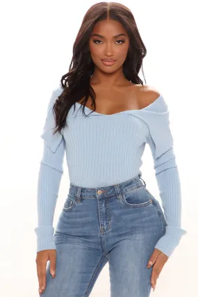 Allison Sweater Top - Light Blue