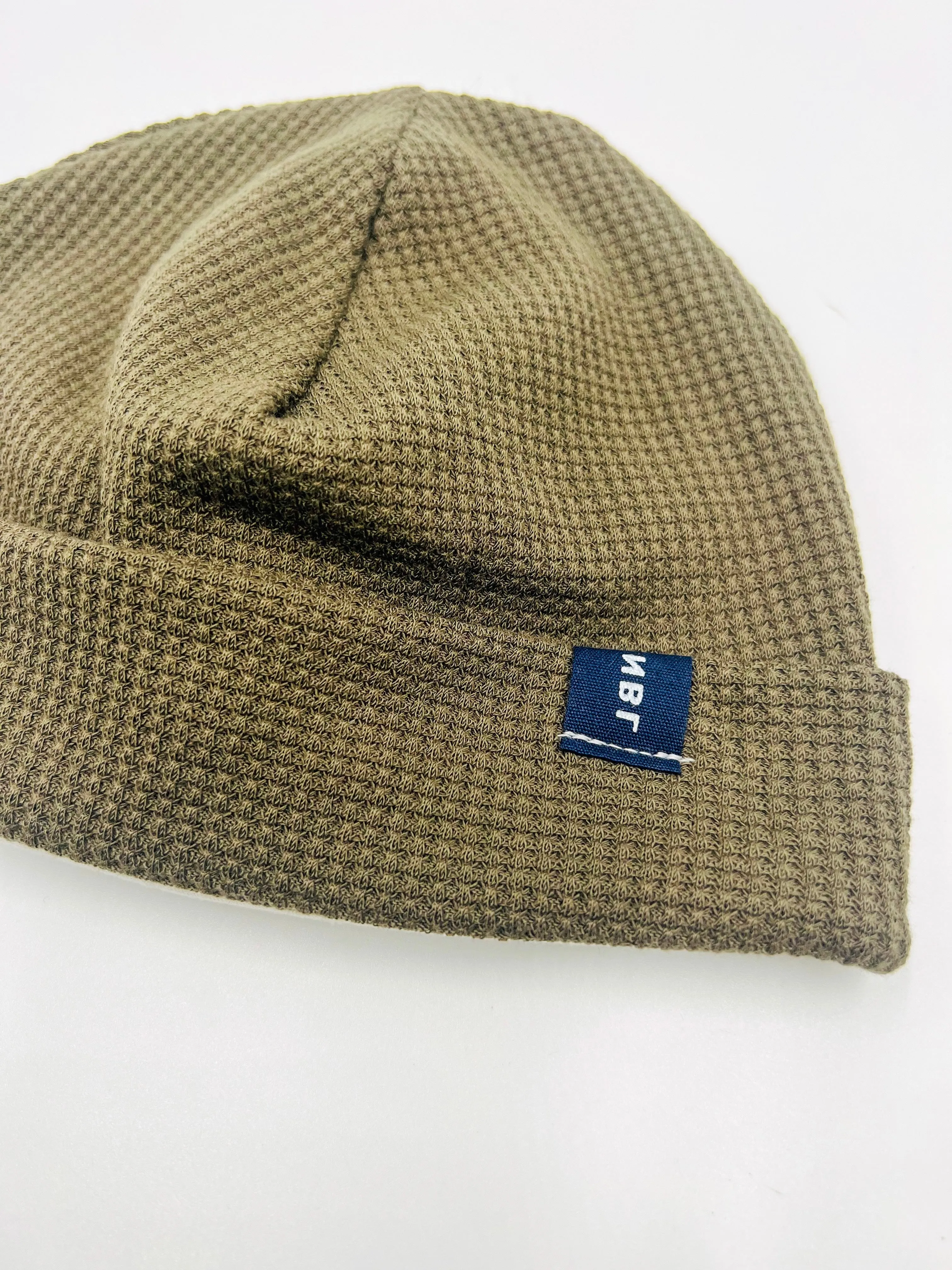 Beanie Hat (Green Waffle)