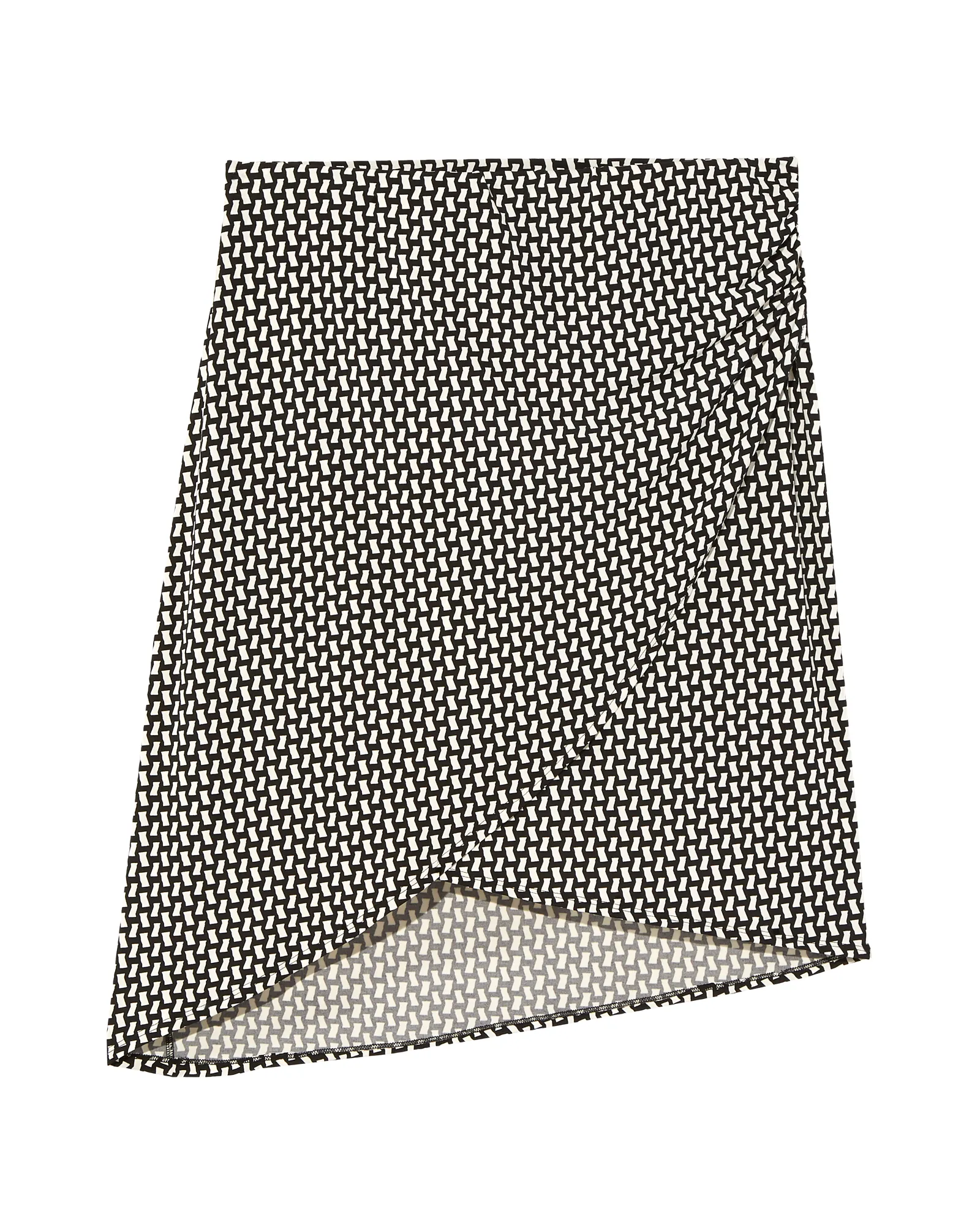 Beaufort Wrap Front High-Low Skirt | Black / White