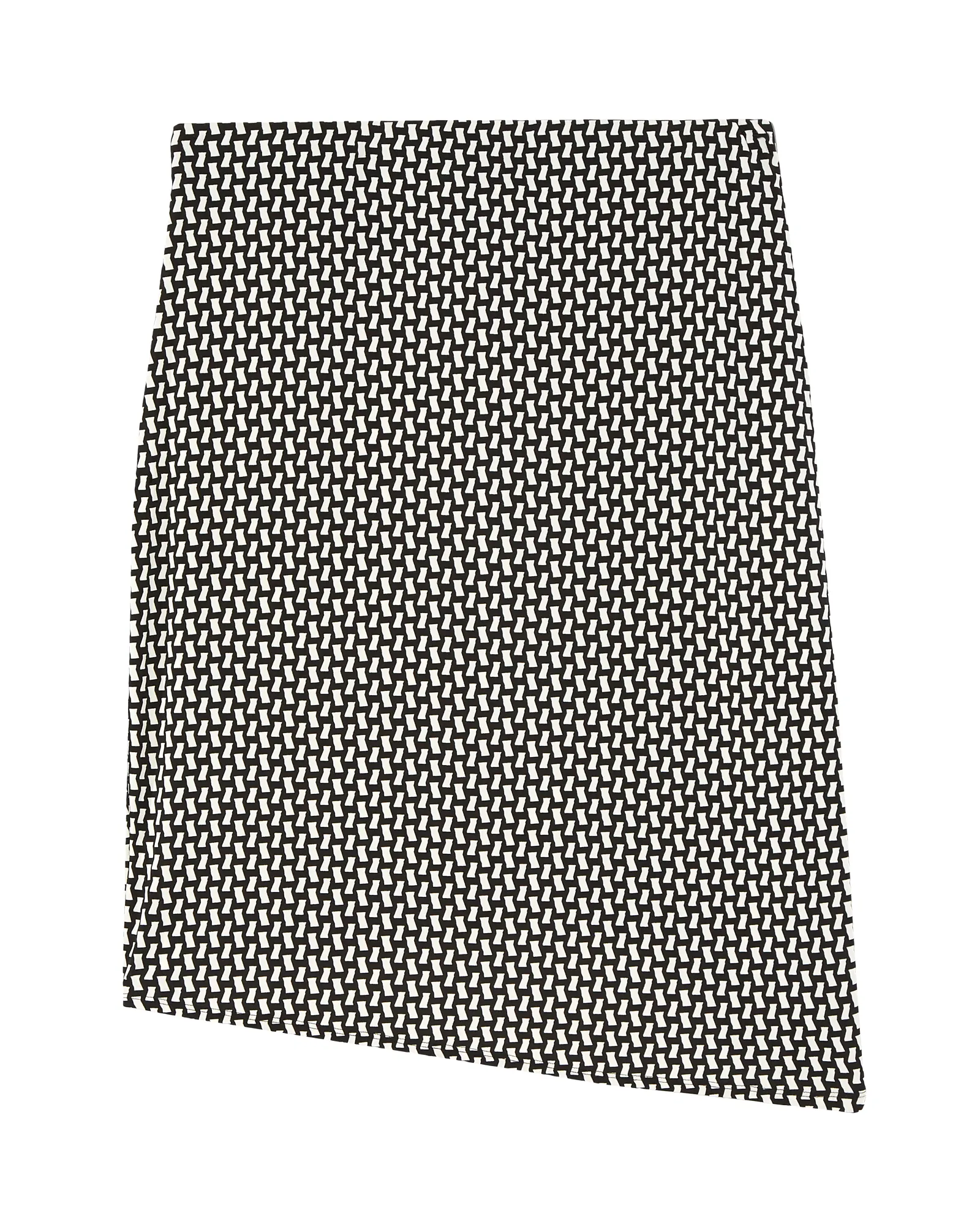 Beaufort Wrap Front High-Low Skirt | Black / White