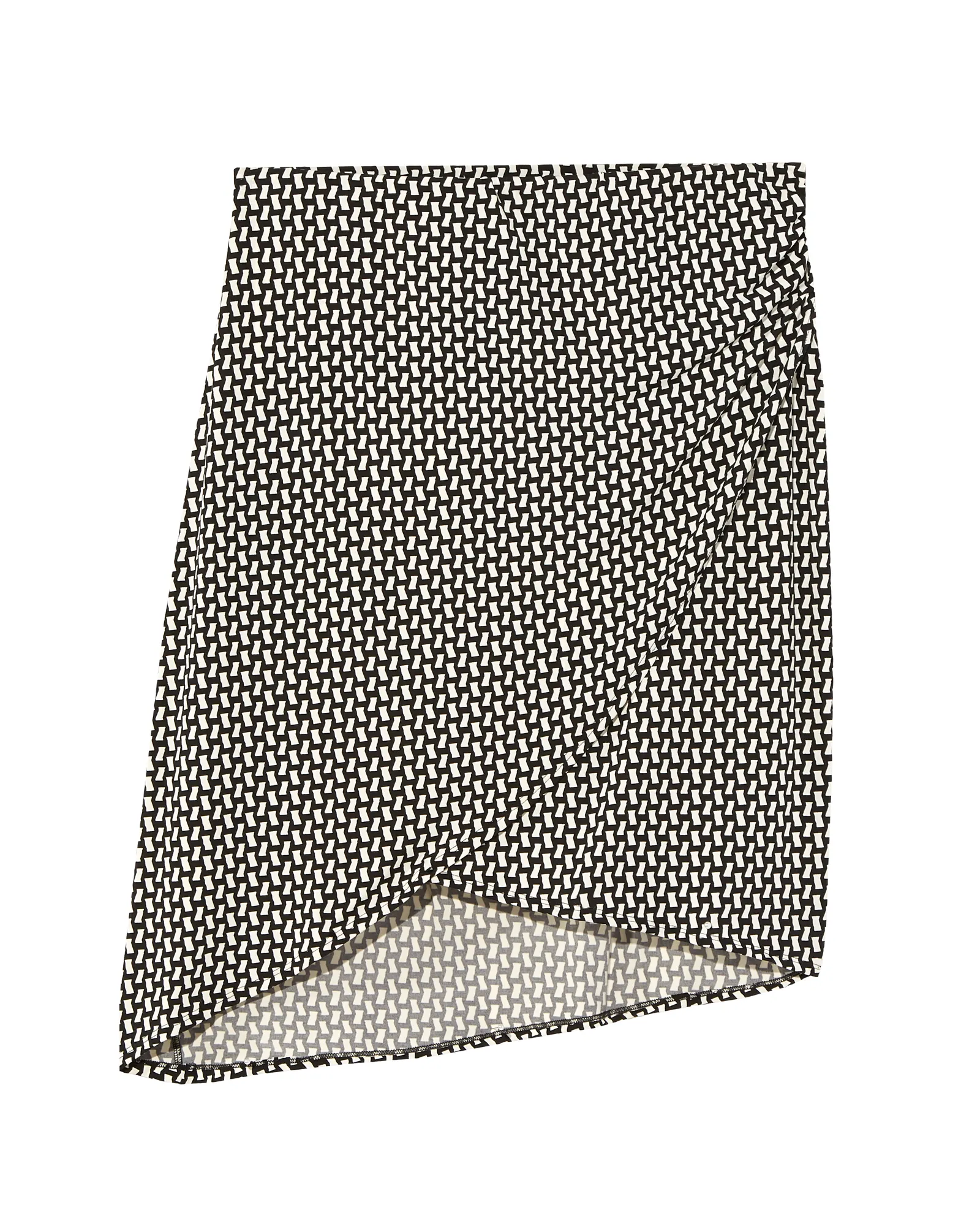 Beaufort Wrap Front High-Low Skirt | Black / White