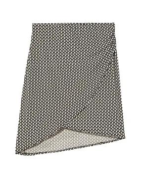 Beaufort Wrap Front High-Low Skirt | Black / White