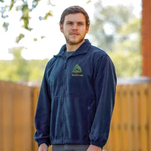 Celtic Trinity Knot Embroidered Personalized Fleece Full Zip- Navy