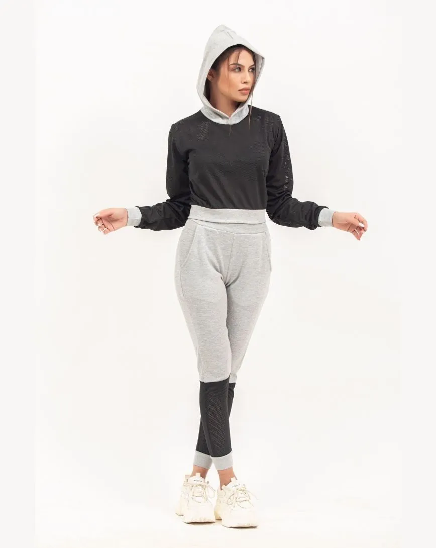 Contrast Mesh Top & Pants