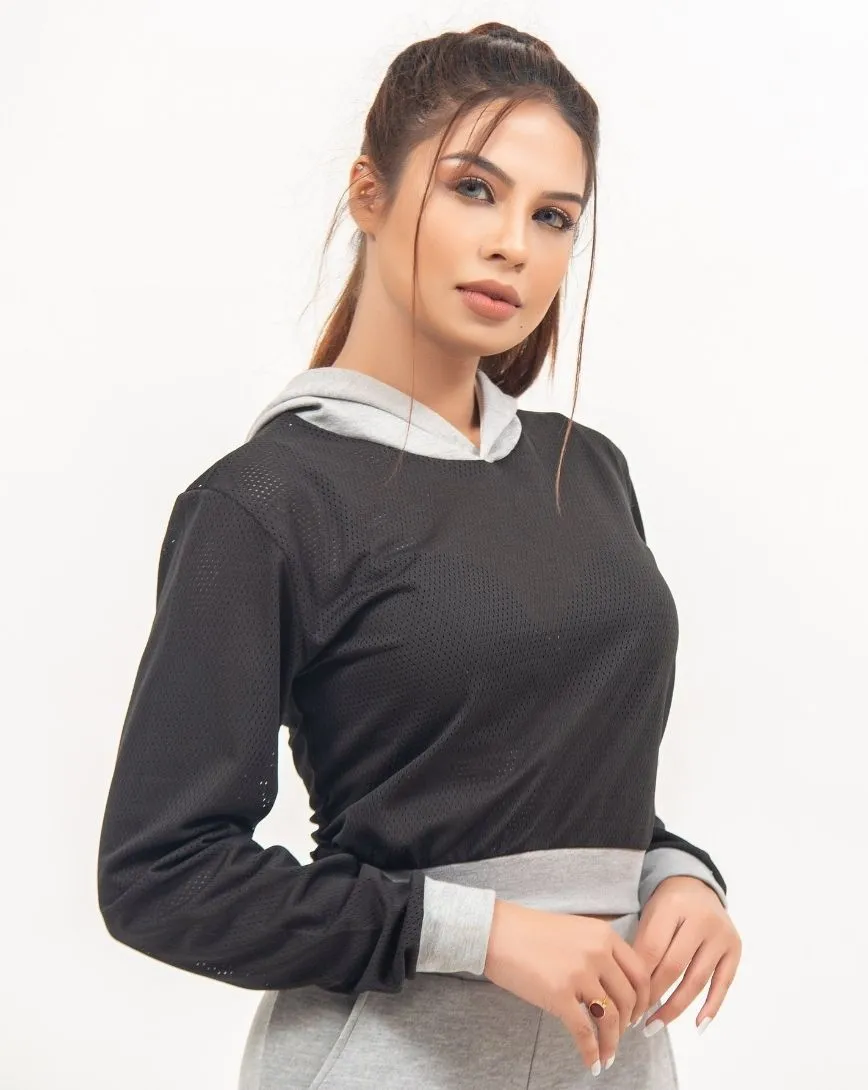 Contrast Mesh Top & Pants
