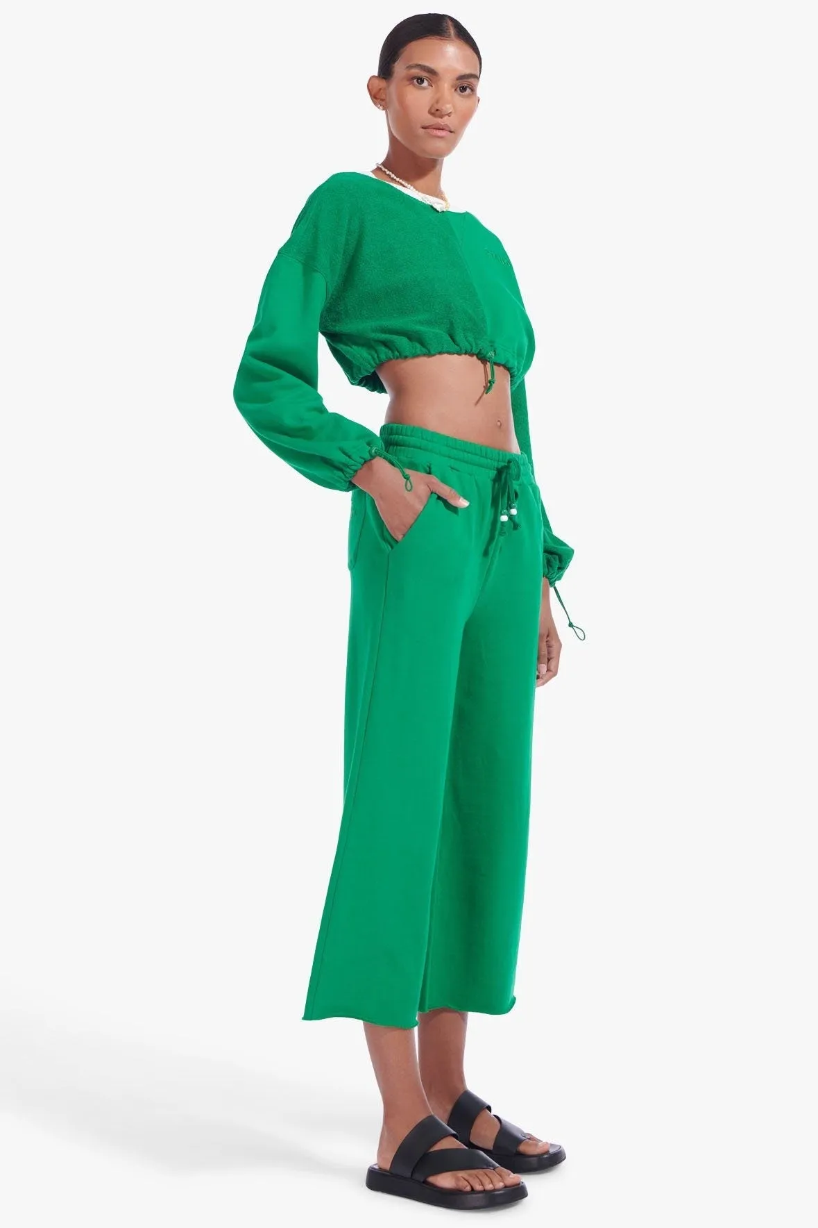 CROPPED BUNGEE SWEATSHIRT | CLOVER