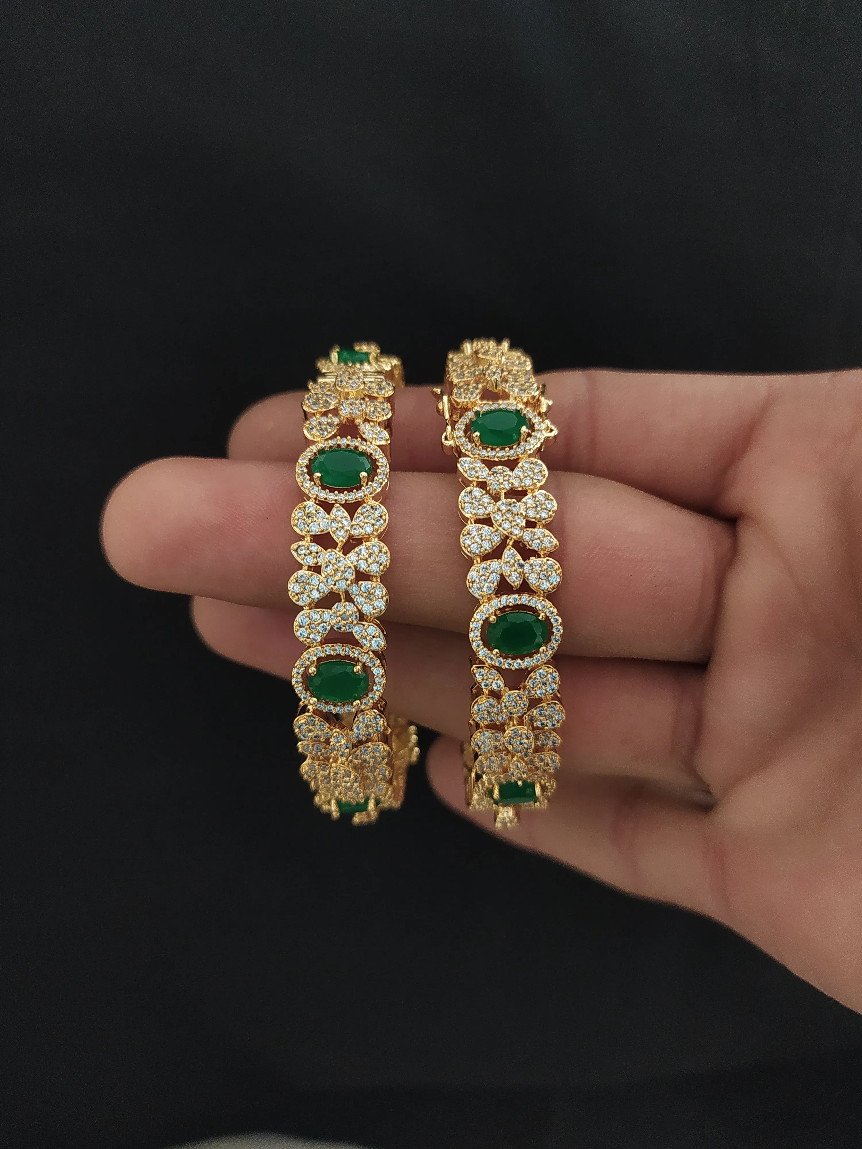 Dazzling Design Gold Plated Zircon Diamond Bangles