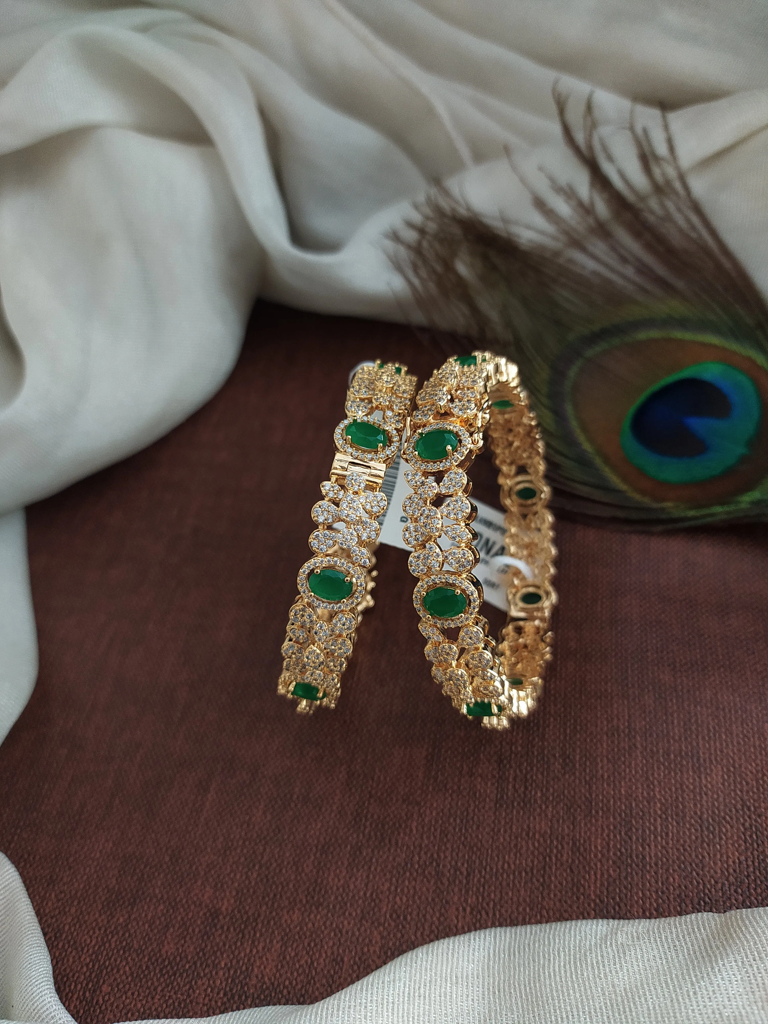 Dazzling Design Gold Plated Zircon Diamond Bangles