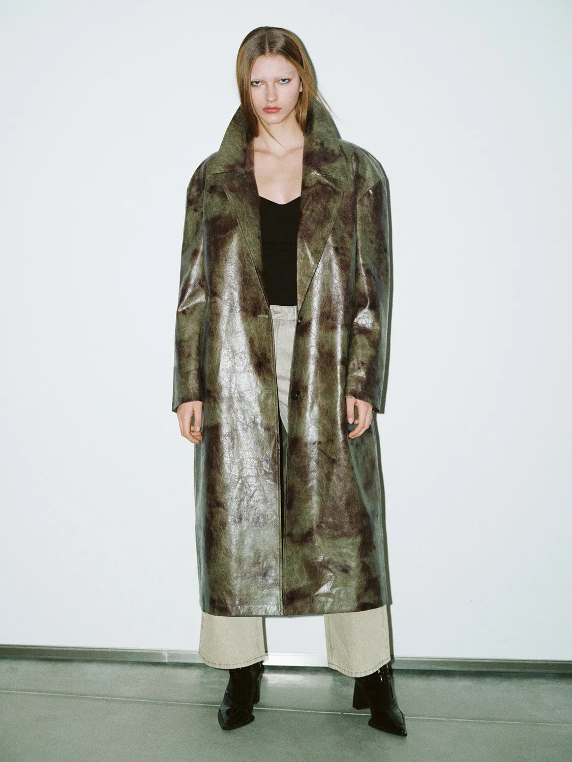 Drop Shoulder Sleeve Long Trench Coats