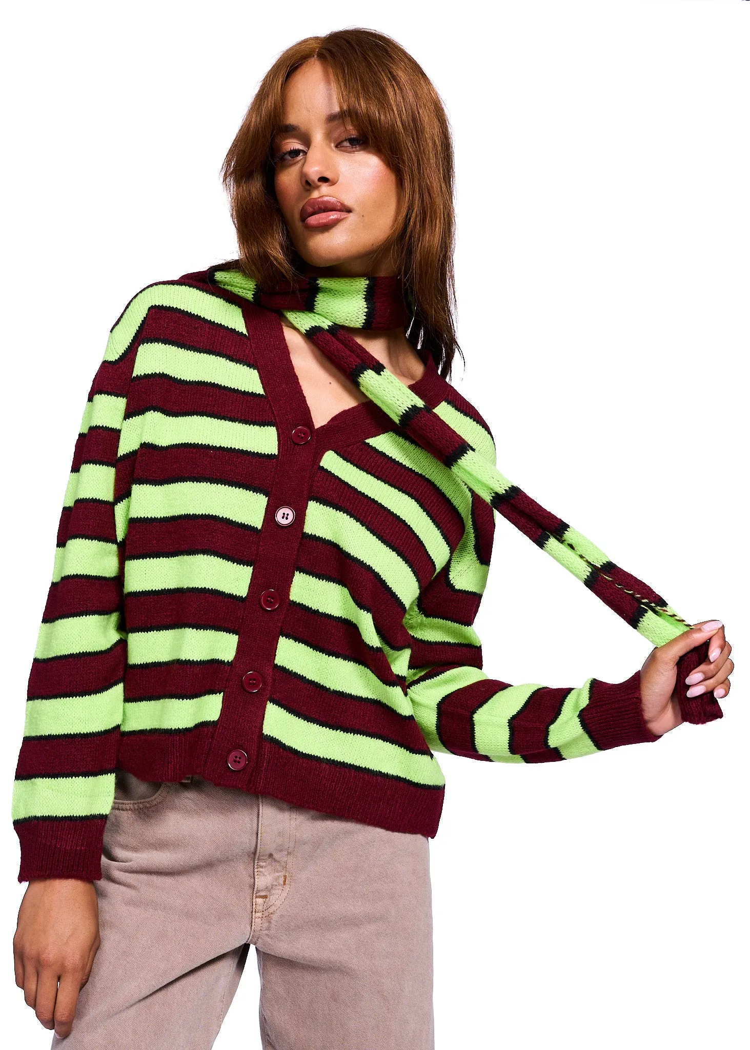 Hosbjerg Patricia Striped Knit Scarf