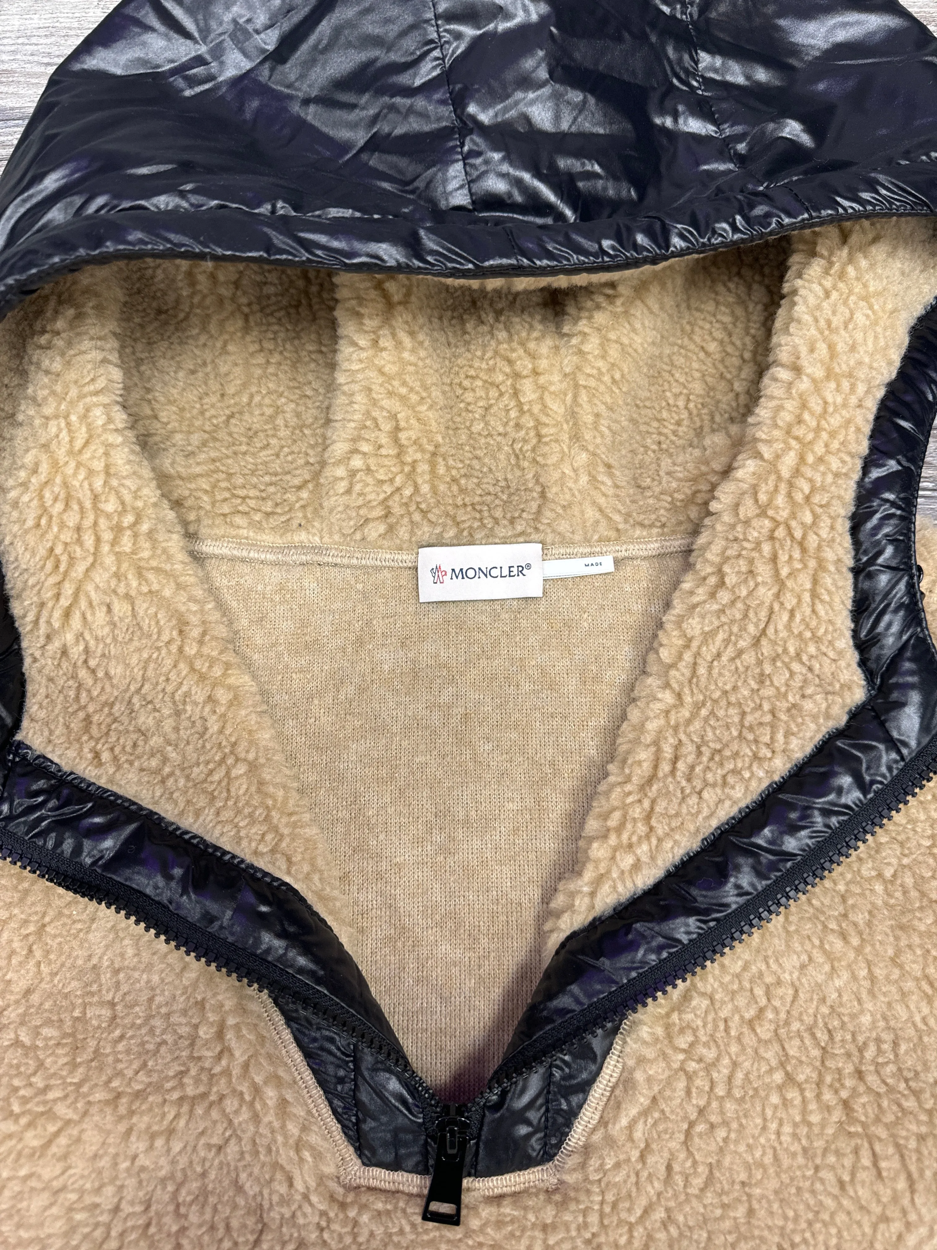 Jacket Luxury Designer By Moncler In Tan, Size: L