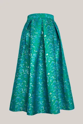 Jasmine Brocade Skirt In Teal