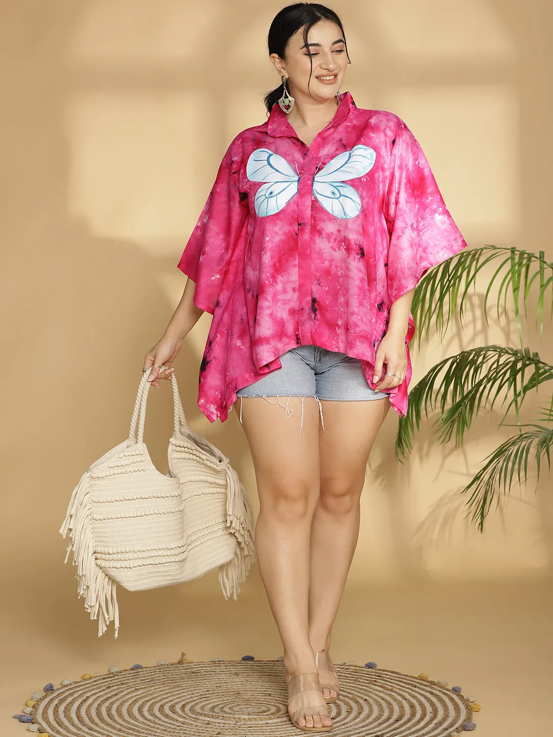 Magenta Rayon TieDyeTop - Etherea