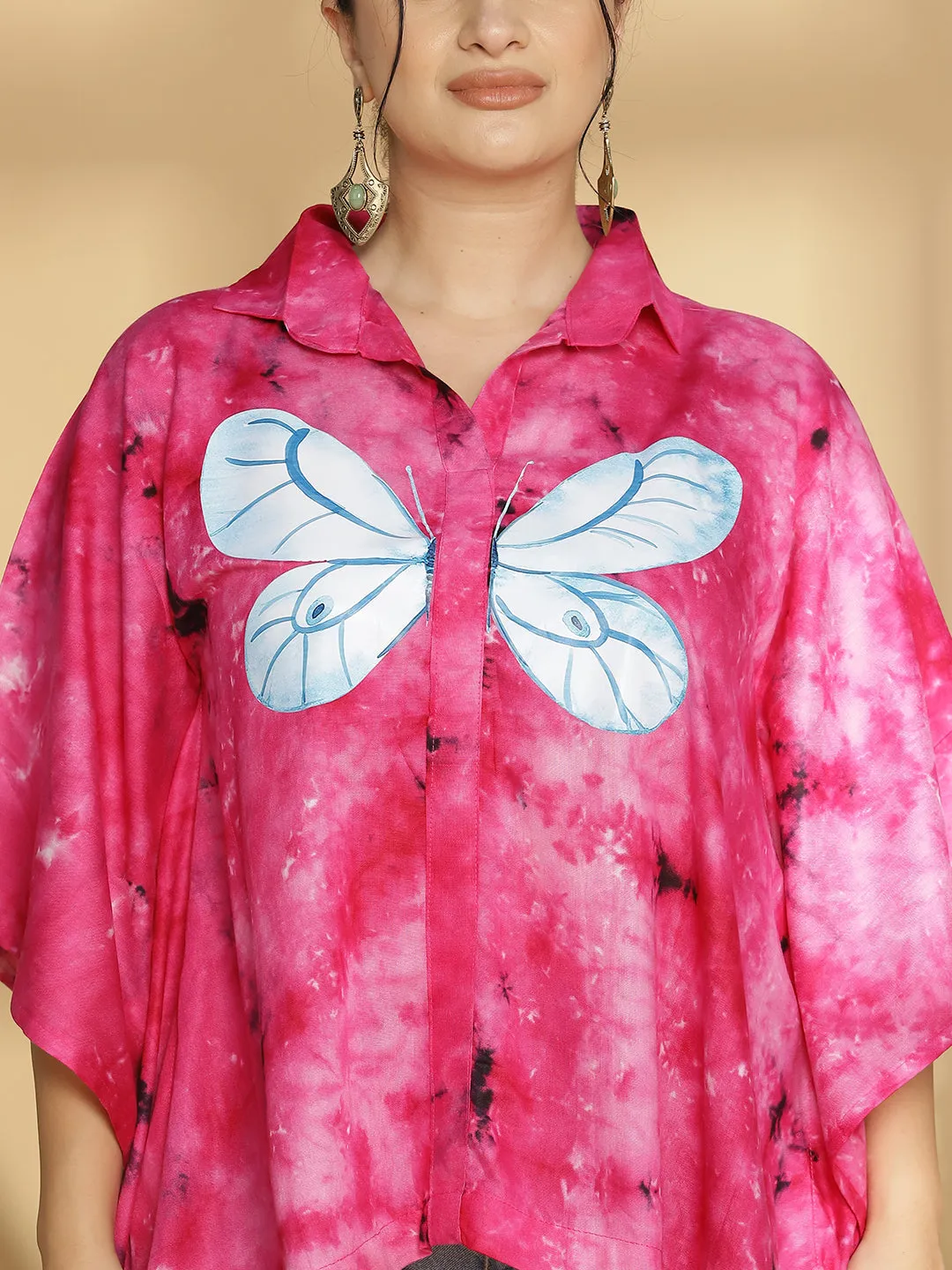 Magenta Rayon TieDyeTop - Etherea