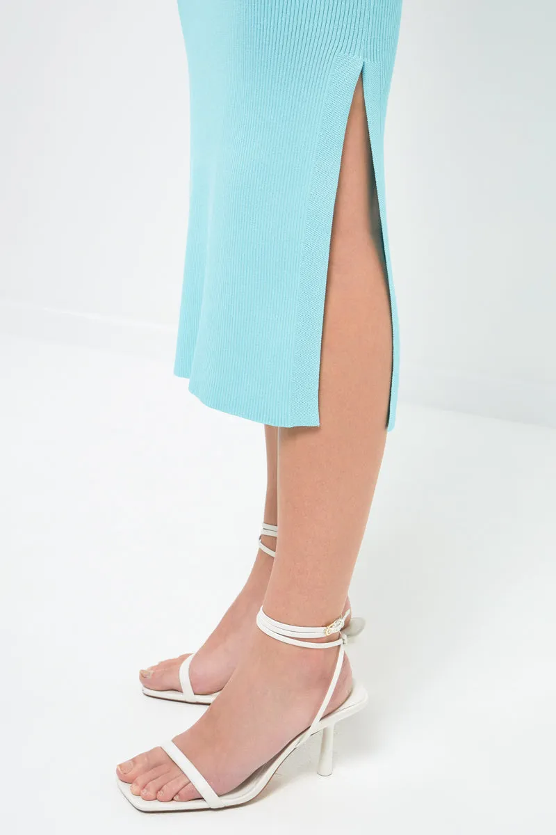Midi Knit Skirt with Side Slit