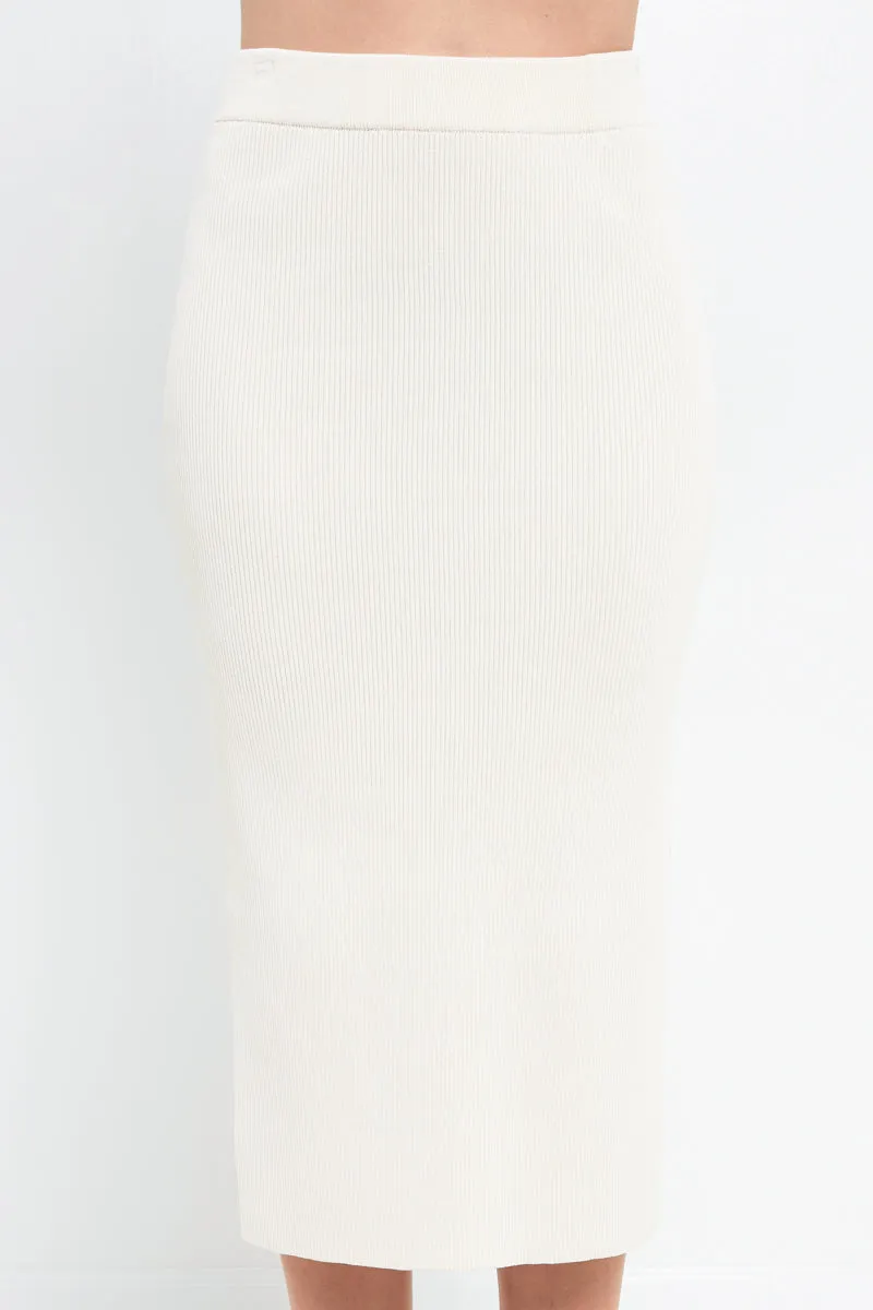Midi Knit Skirt with Side Slit