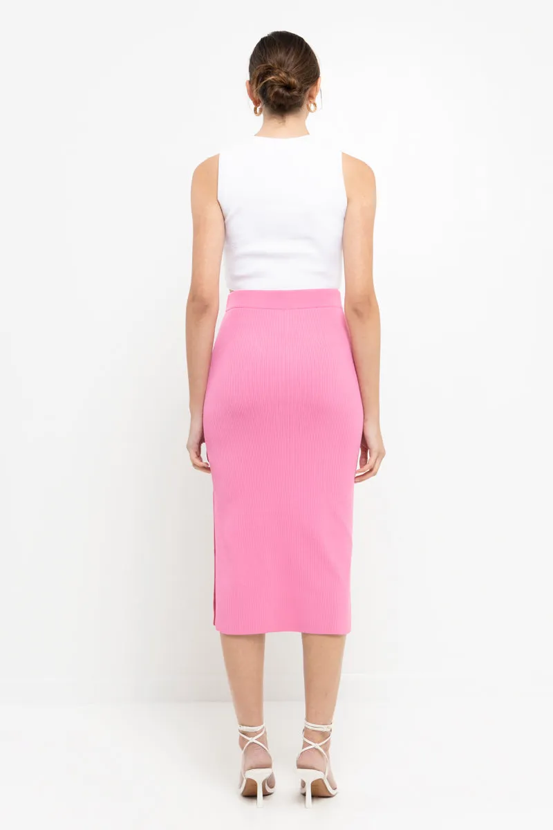 Midi Knit Skirt with Side Slit