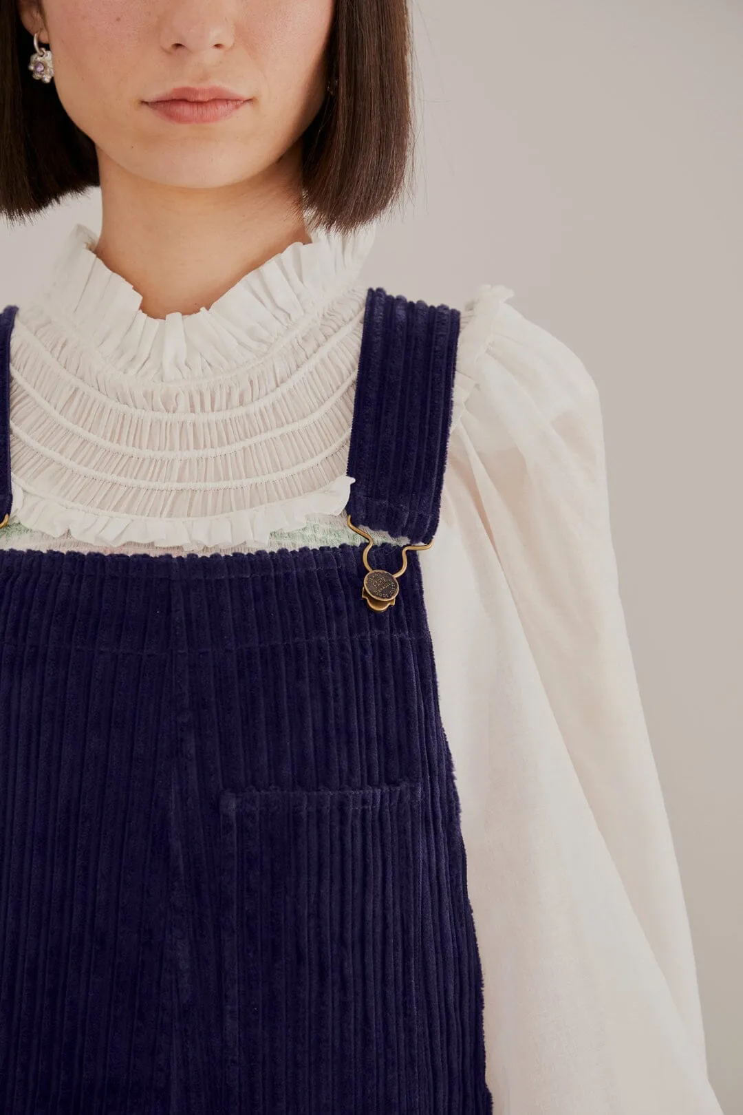 Navy Blue Corduroy Overalls