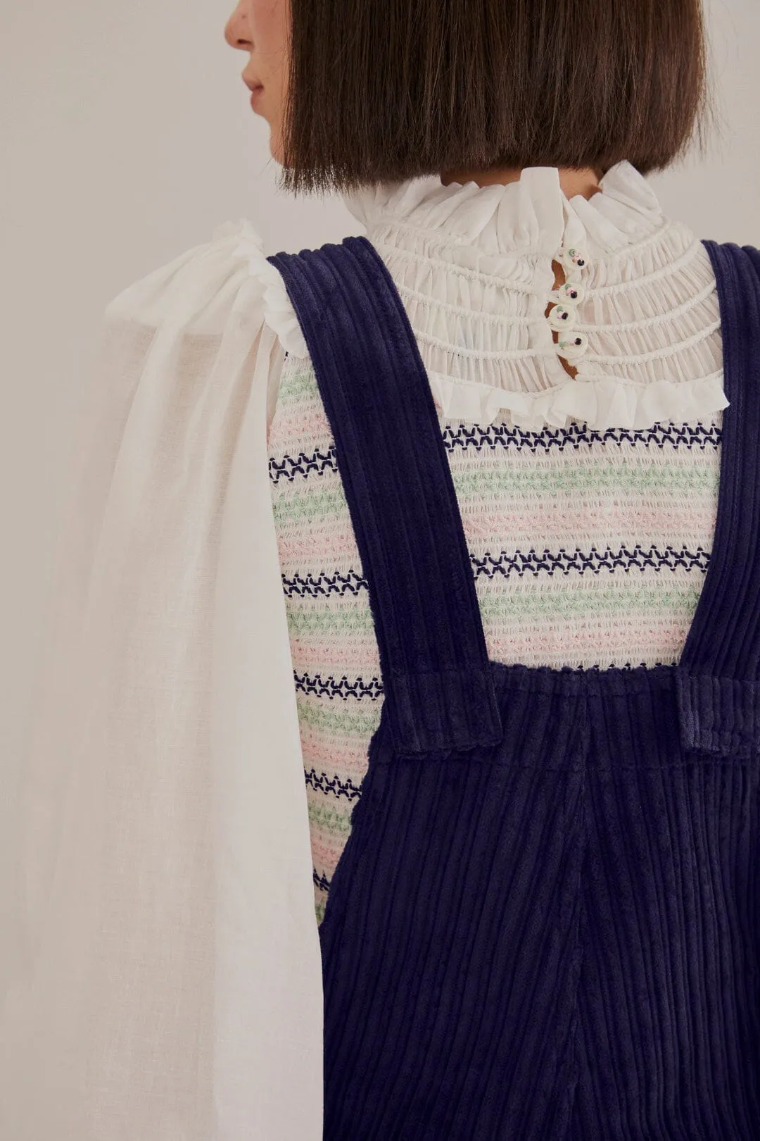 Navy Blue Corduroy Overalls