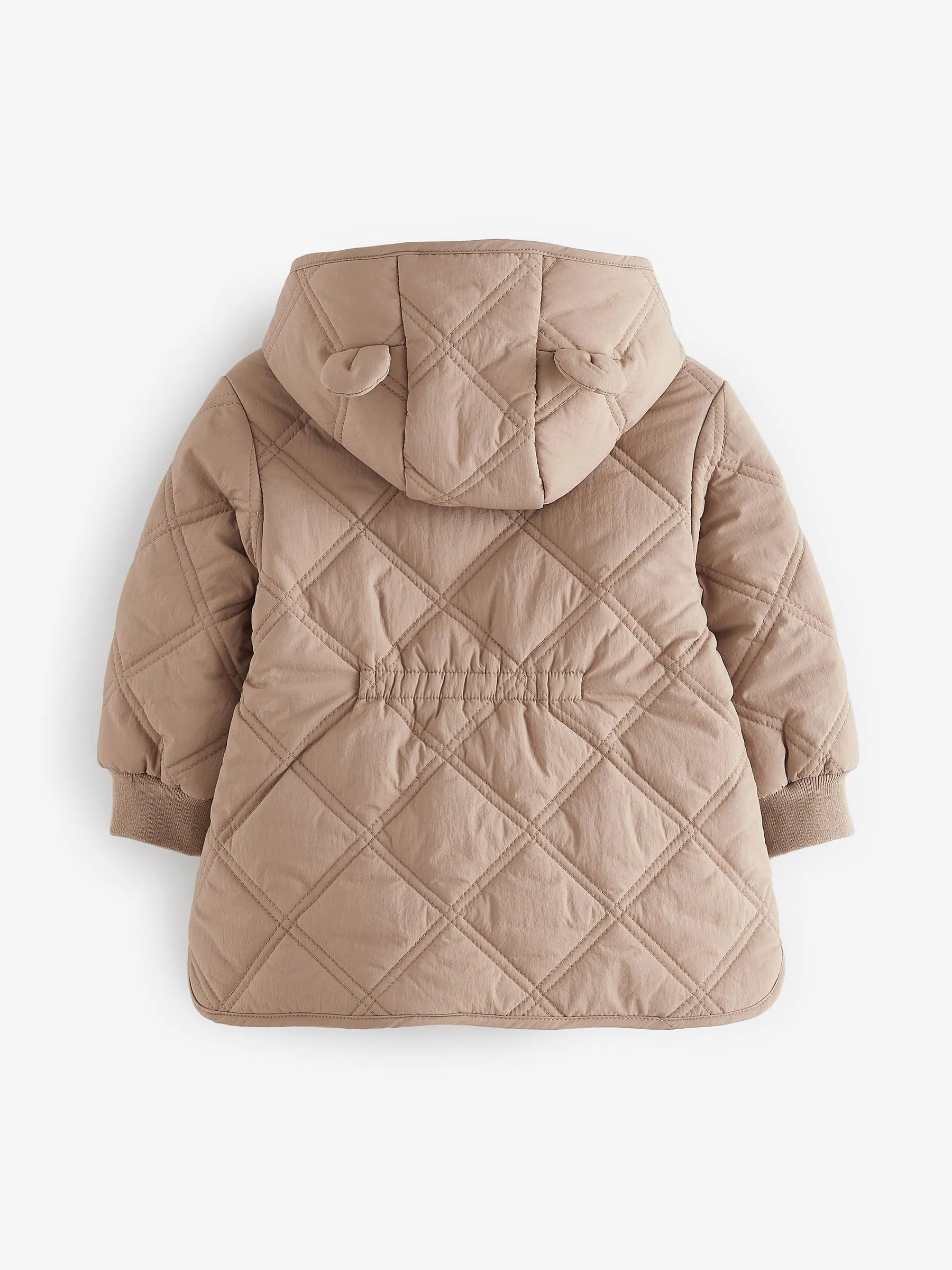 Neutral Shower Resistant Diamond Quilted Coat (3mths-7yrs)