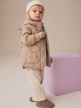 Neutral Shower Resistant Diamond Quilted Coat (3mths-7yrs)