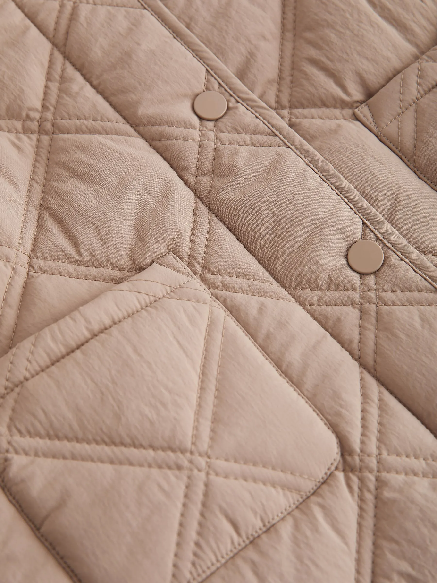 Neutral Shower Resistant Diamond Quilted Coat (3mths-7yrs)