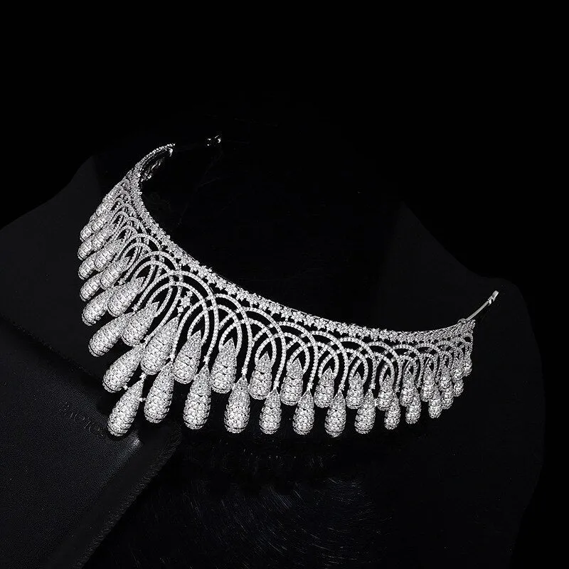 New Luxury Cubic Zirconia tiara Wedding Bridal Crown HairJewelry wedding Dress Accessories 000166