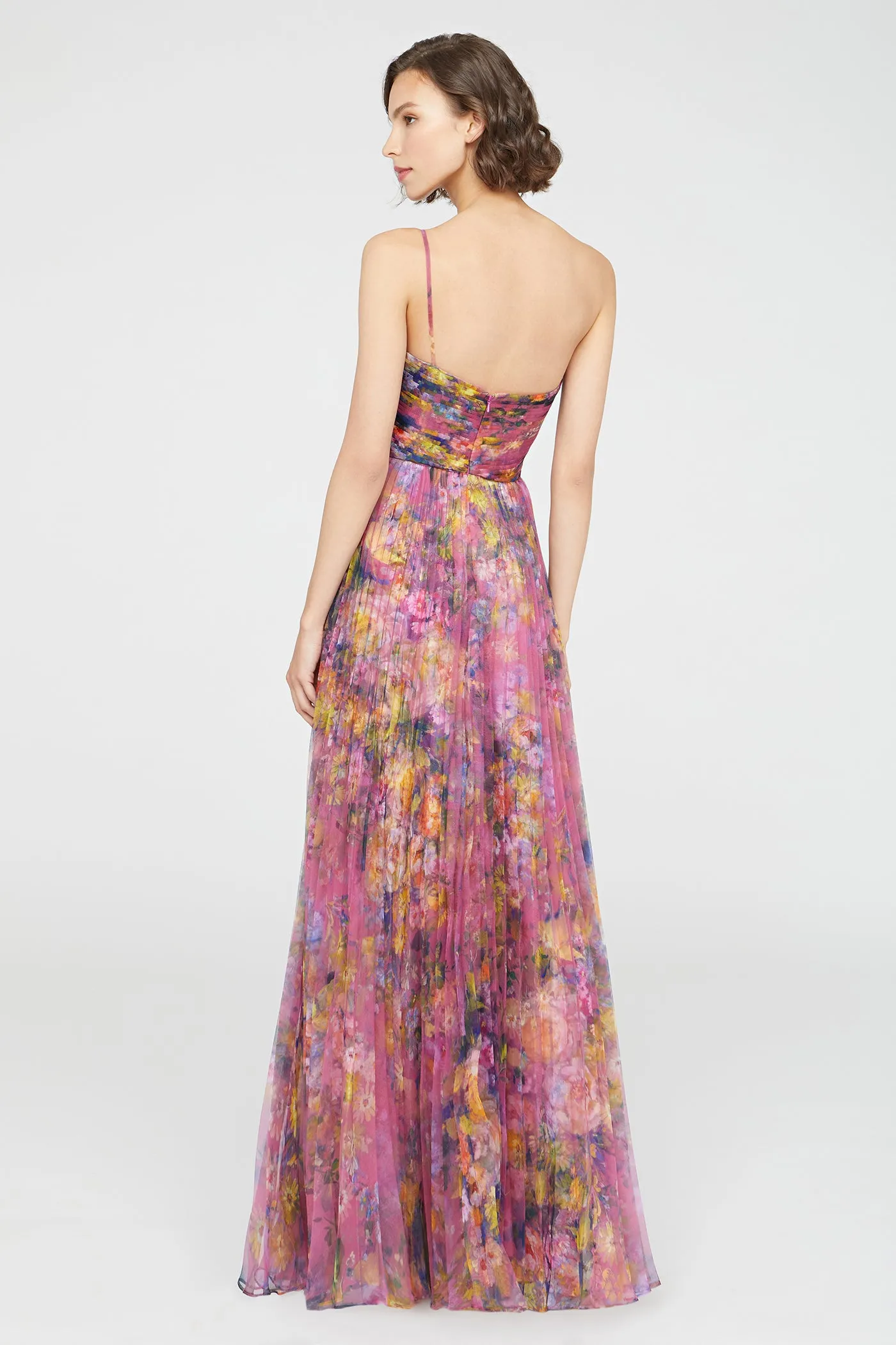 Nicolette Pleated Organza Gown