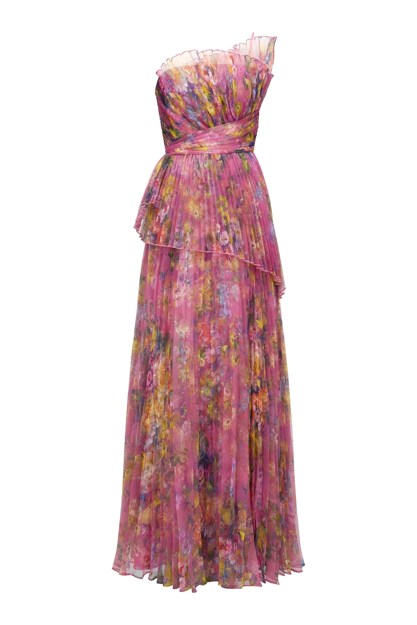 Nicolette Pleated Organza Gown