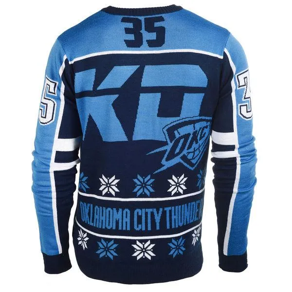 Oklahoma City Thunder FC Navy Kevin Durant #35 KD Knit Player Ugly Sweater