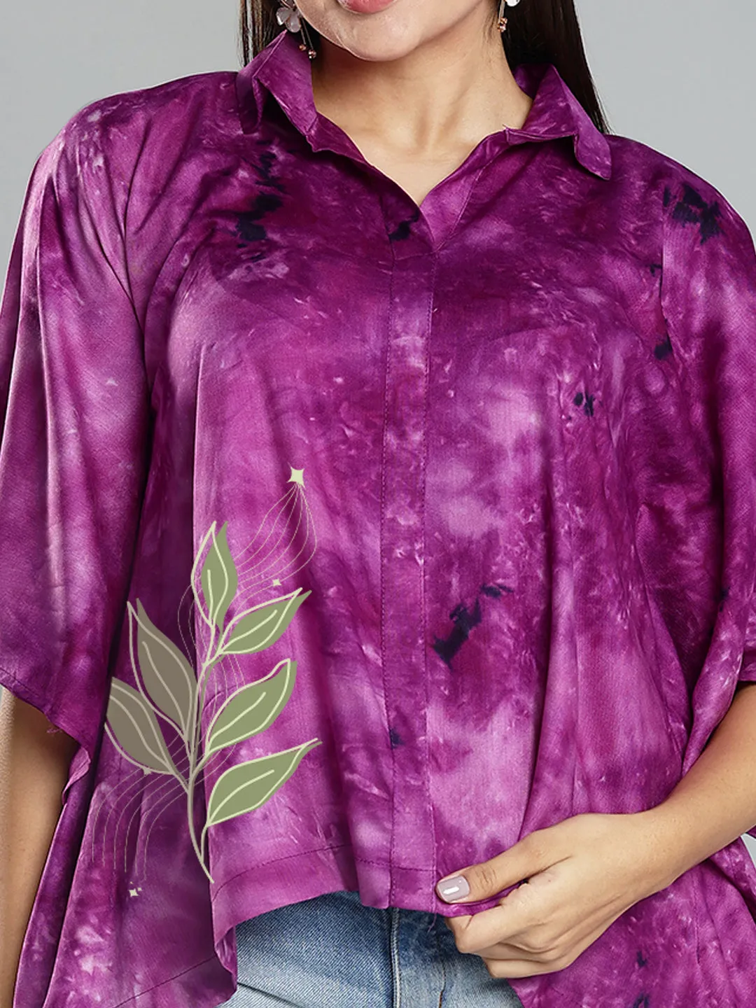 Purple Rayon TieDyeTop- Verdantia