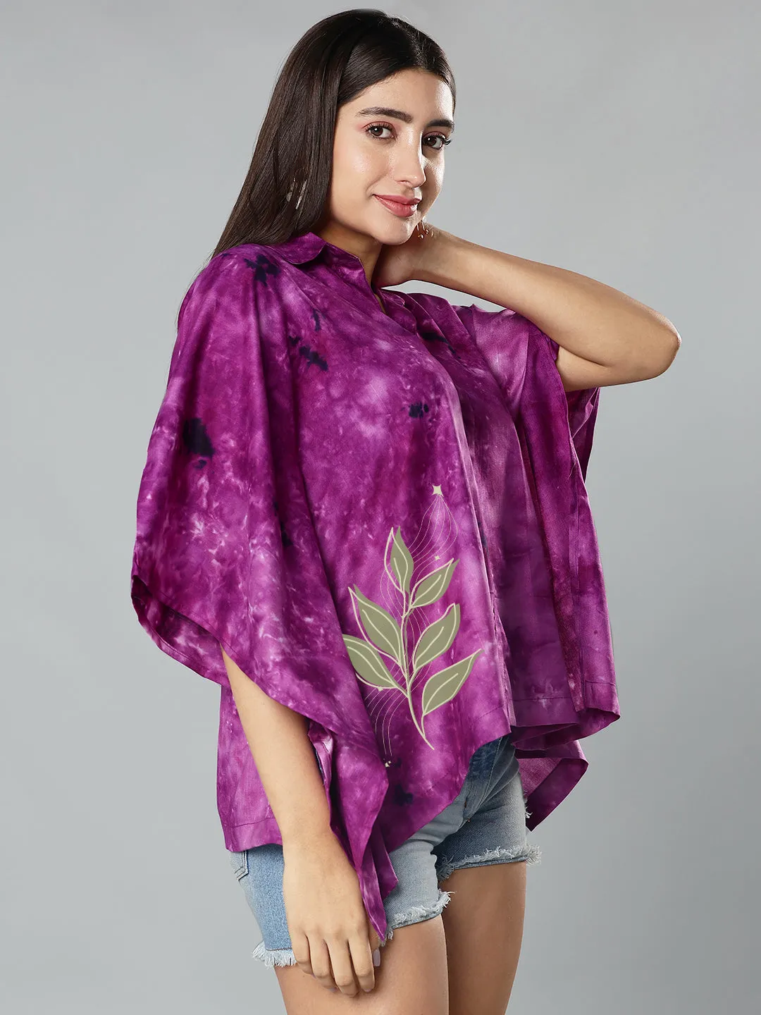 Purple Rayon TieDyeTop- Verdantia