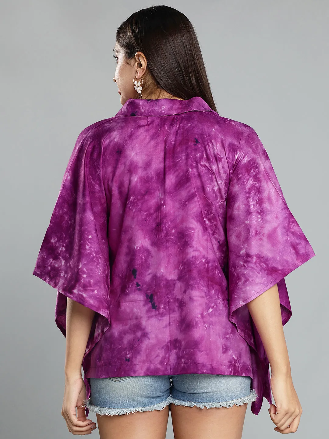 Purple Rayon TieDyeTop- Verdantia