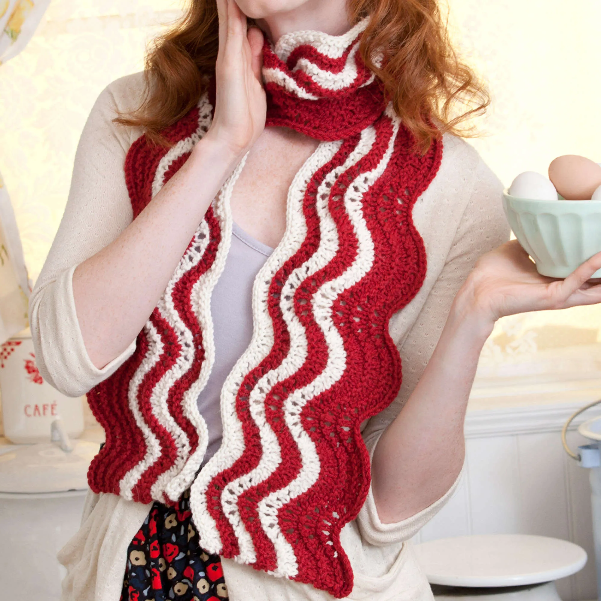 Red Heart Knit Makin' Bacon Scarf