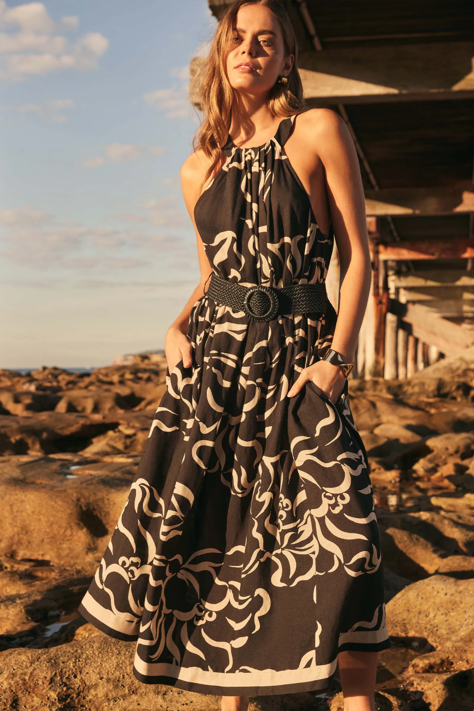 Sandy Wave Midi Dress