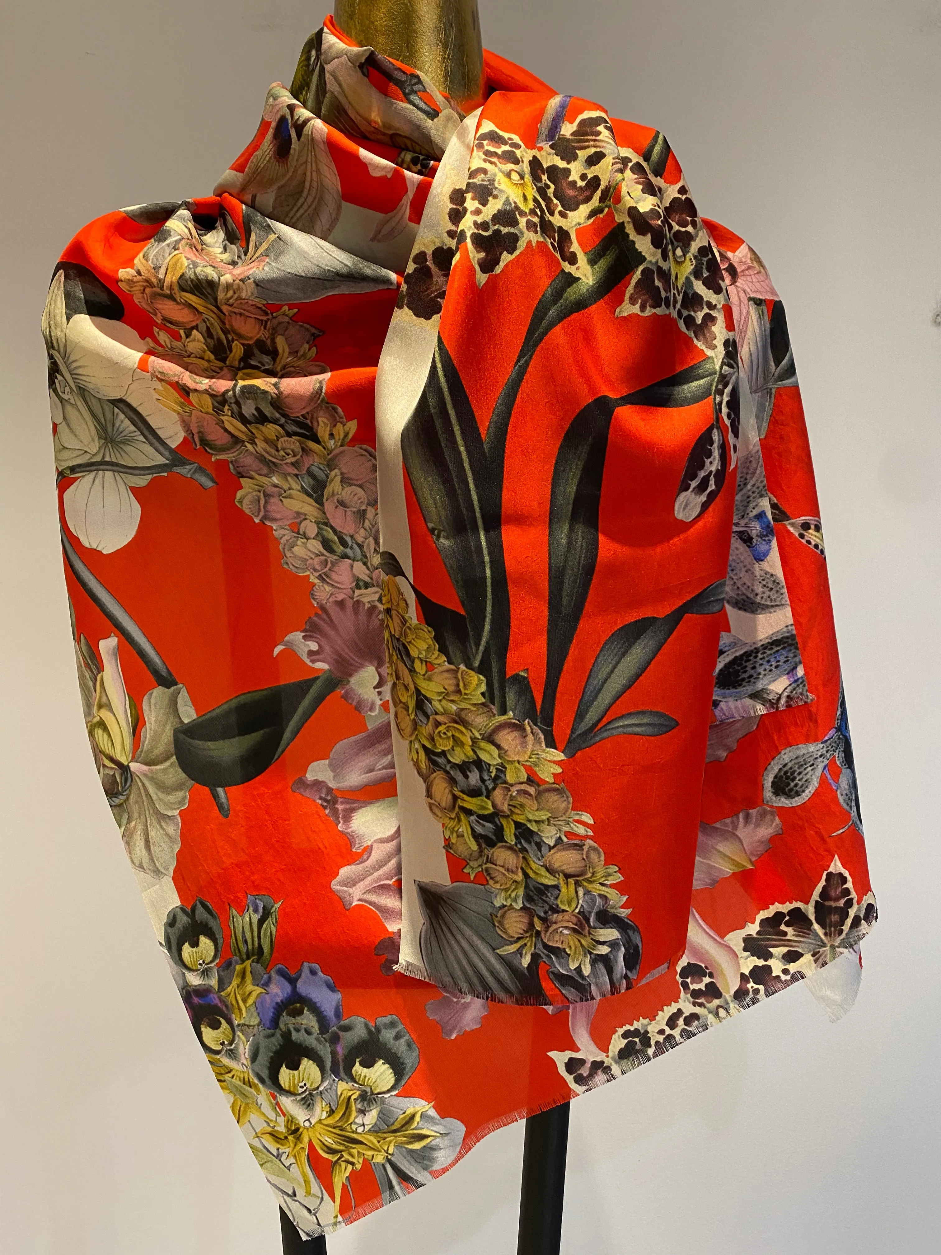 Spring Silk Scarf.       April Sale 25% Off ....At Checkout Use Code April25