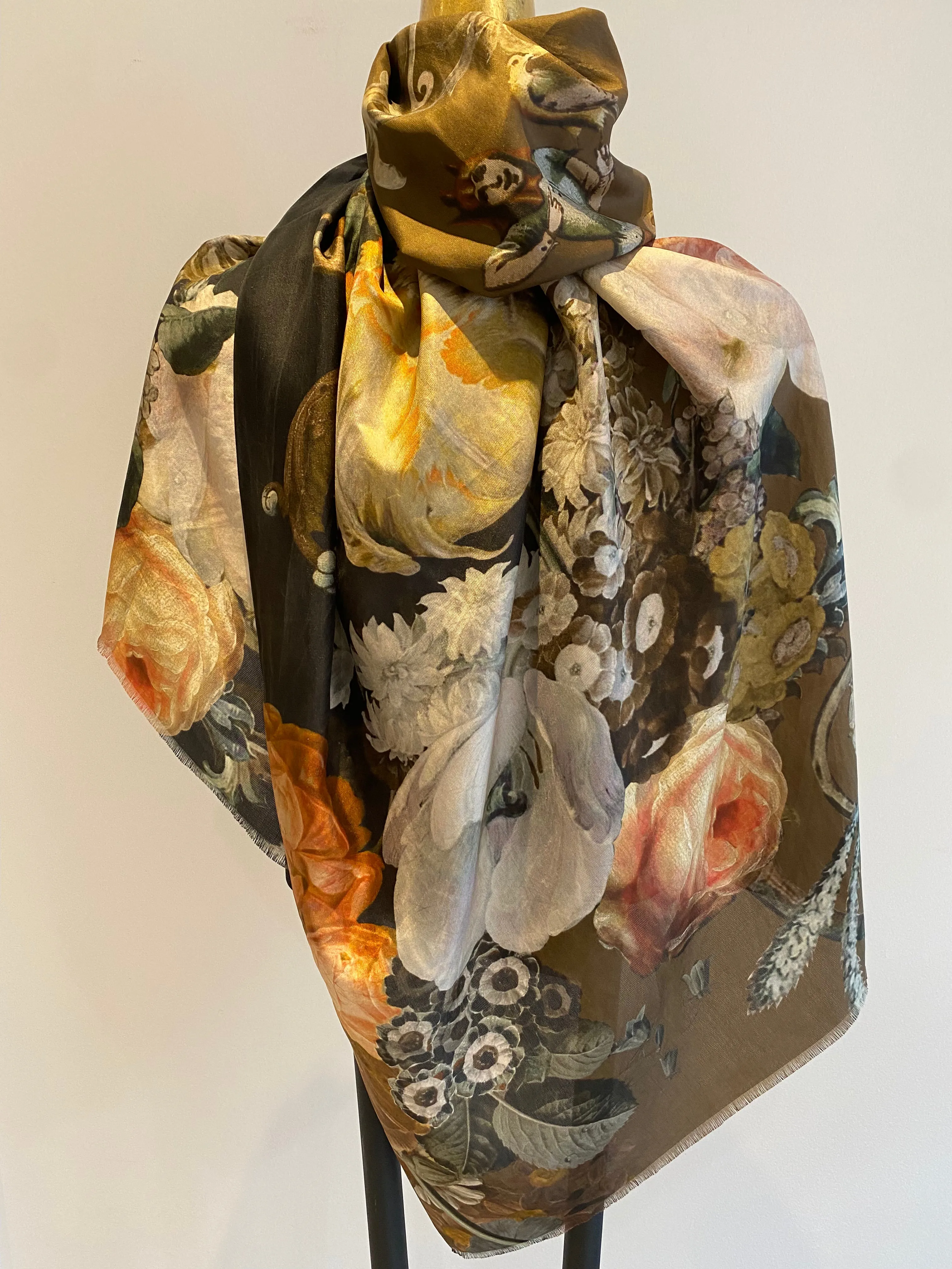 Spring Silk Scarf.       April Sale 25% Off ....At Checkout Use Code April25