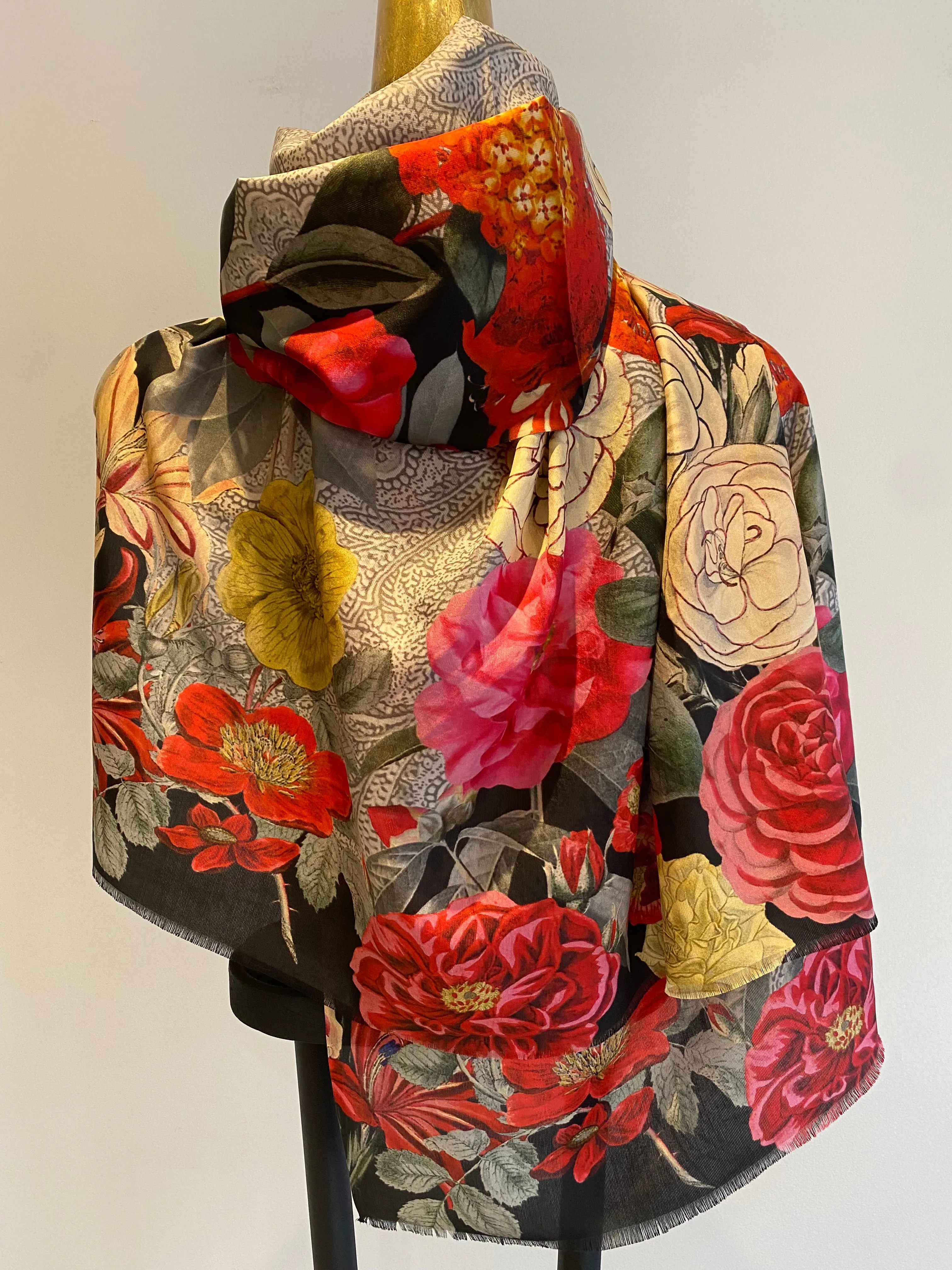 Spring Silk Scarf.       April Sale 25% Off ....At Checkout Use Code April25