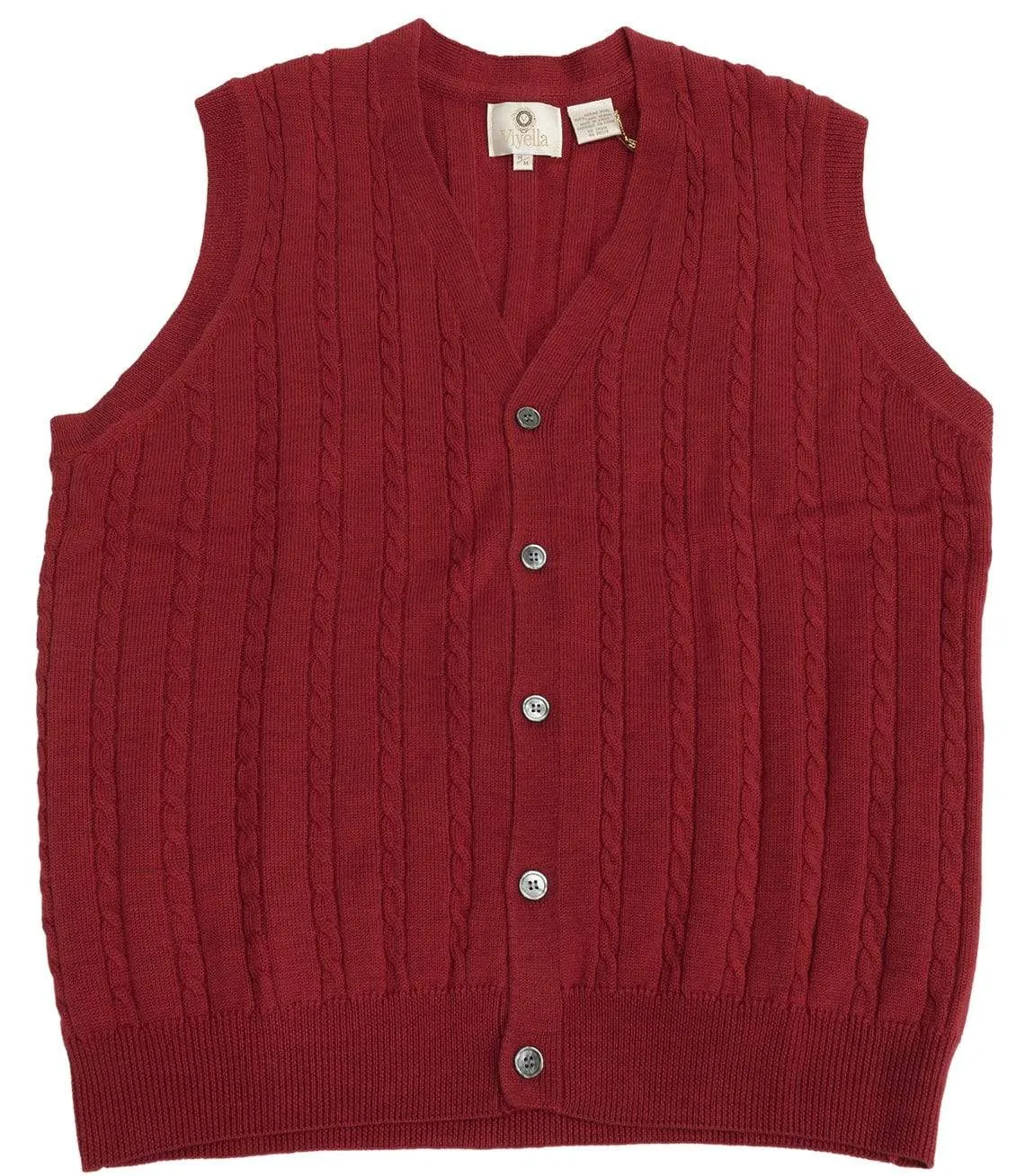 Stay Stylish and Cozy with our Extra Fine Merino Wool Cable Knit 5 Button Sweater Vest - Available in 11 Stunning Colors