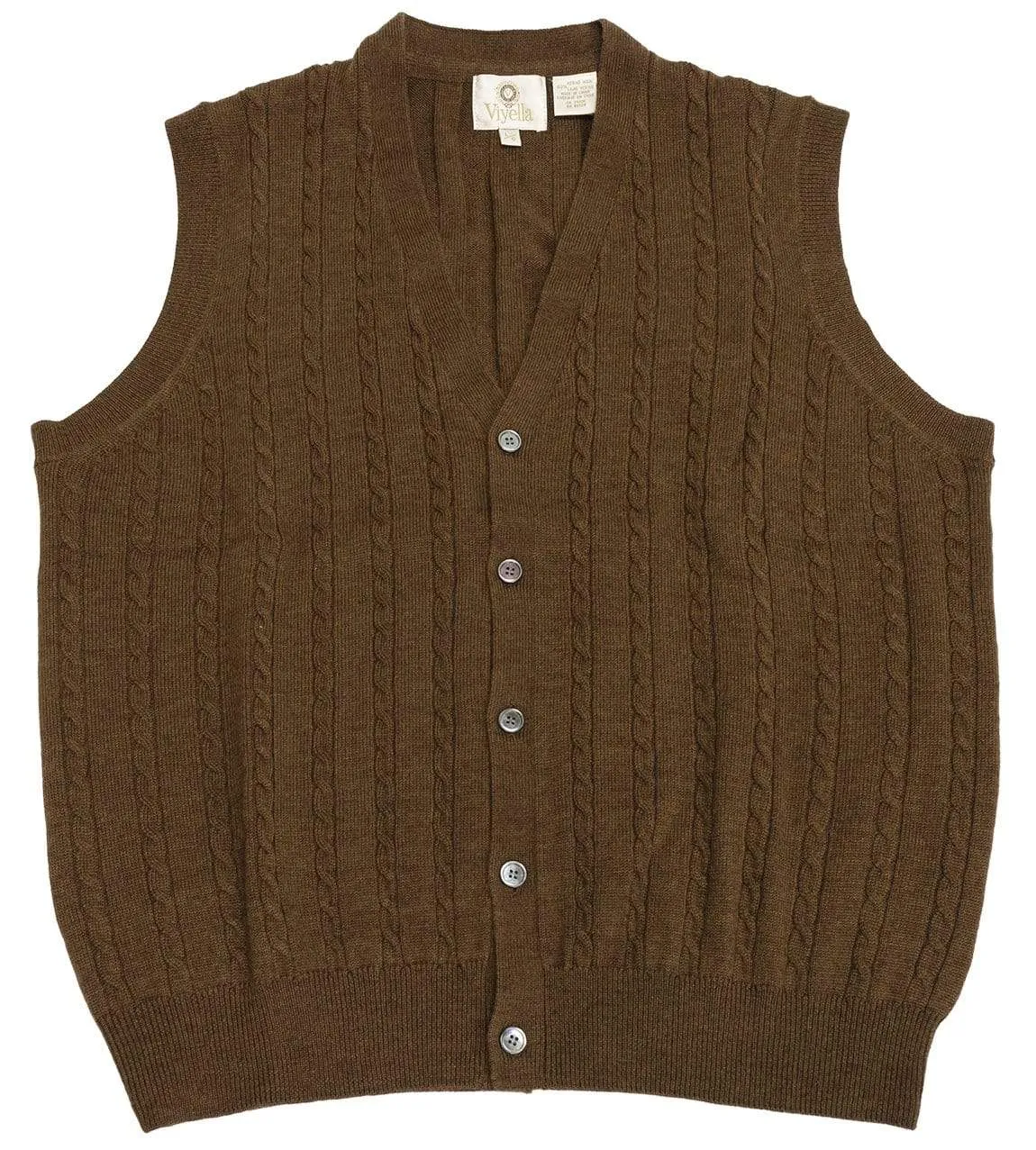 Stay Stylish and Cozy with our Extra Fine Merino Wool Cable Knit 5 Button Sweater Vest - Available in 11 Stunning Colors