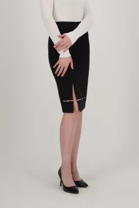 Straight Skirt With Peekaboo Hem