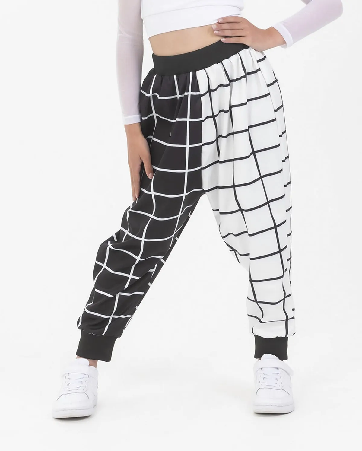 Studio 7, GEO PRINT HAREM PANTS, Black/White, Adults, AUHP02