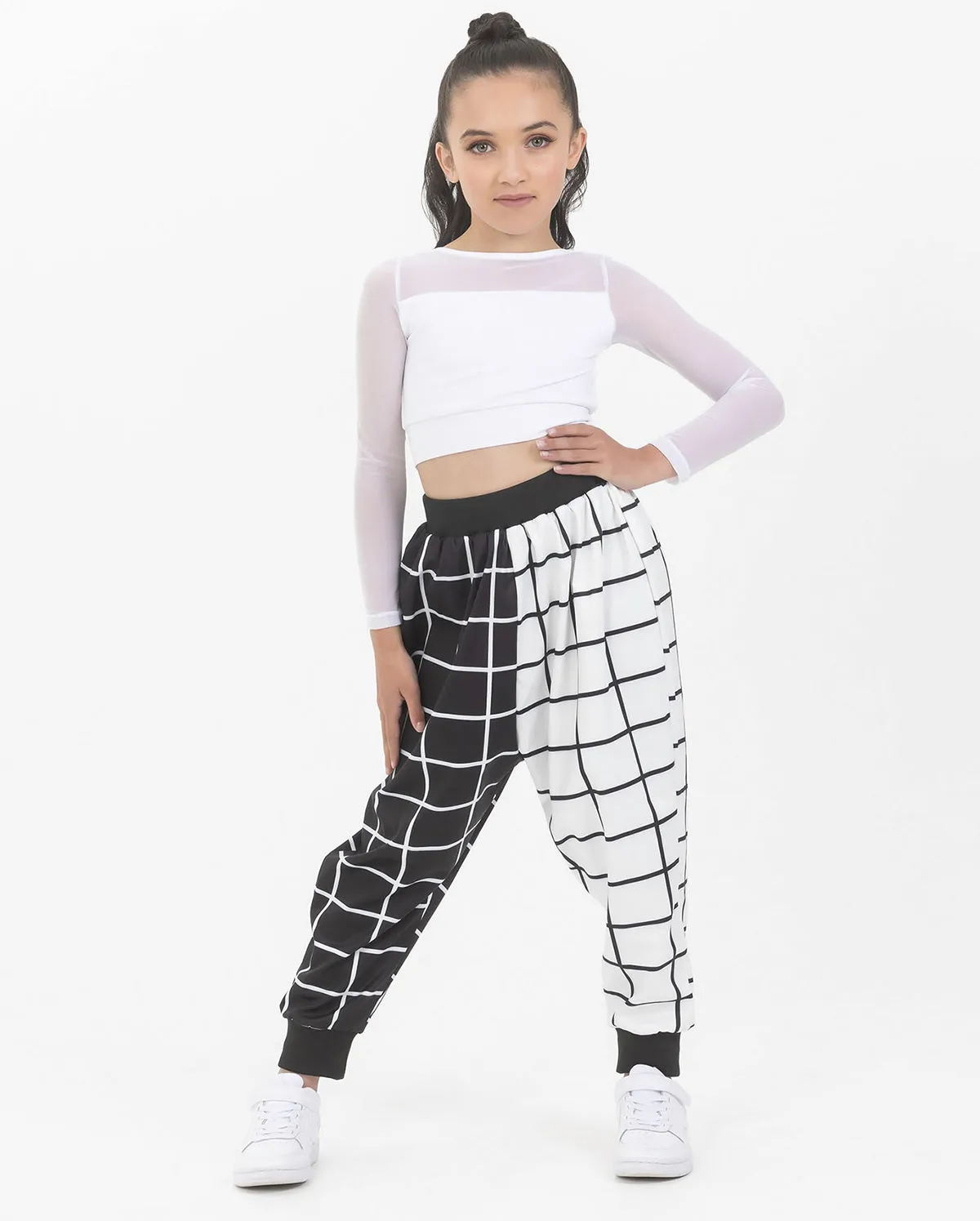Studio 7, GEO PRINT HAREM PANTS, Black/White, Adults, AUHP02